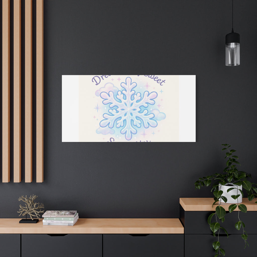 Canvas Wall Art - "Dreaming of Sweet Serenity" Snowflake Illustration