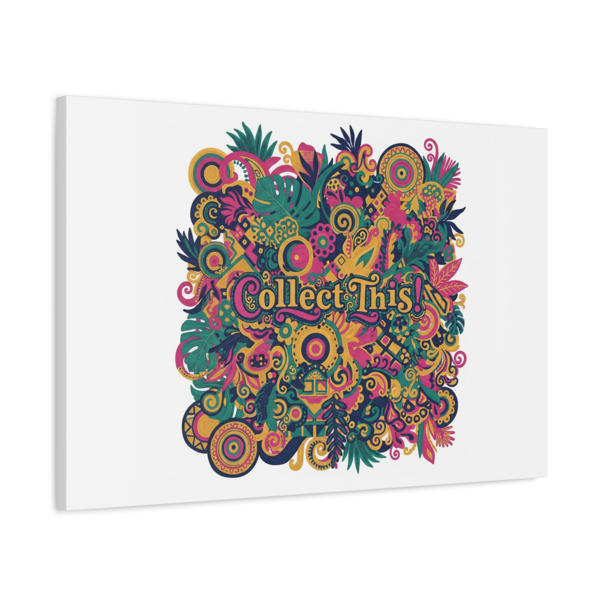 Collect This! Maximalist Floral Collage Canvas | Bold Boho Pattern, Colorful Ornament