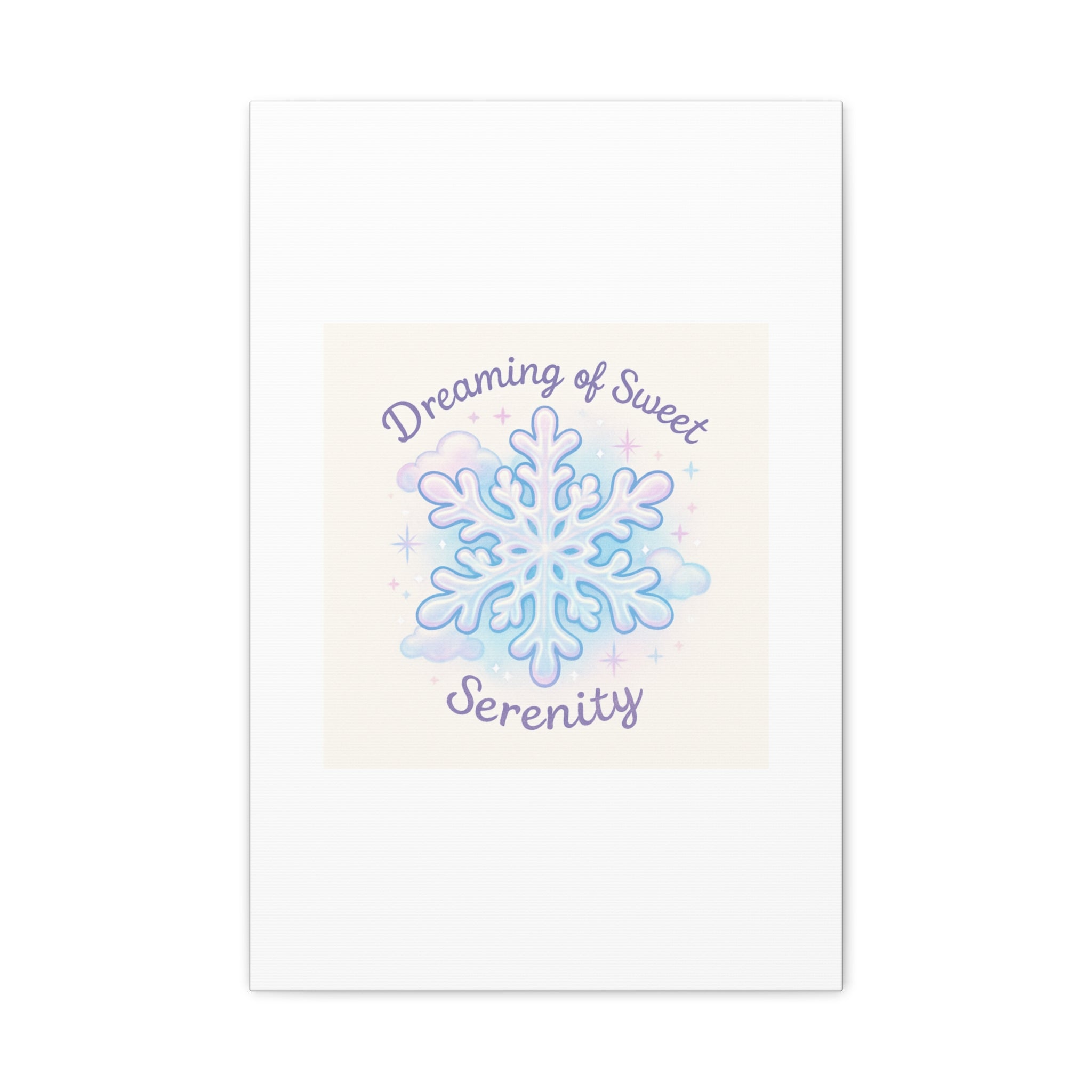 Canvas Wall Art - "Dreaming of Sweet Serenity" Snowflake Illustration