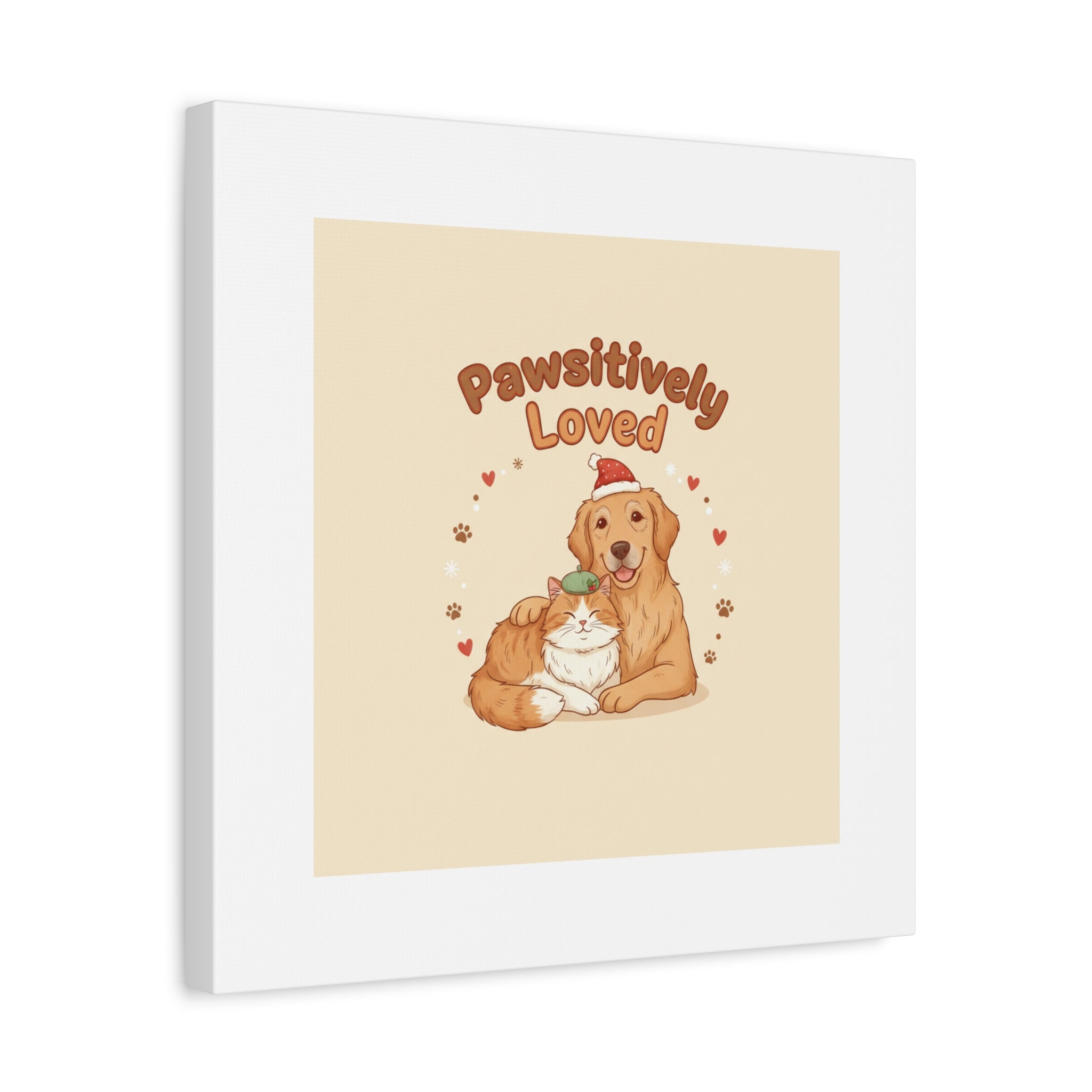 Pawsitively Loved Canvas, Pet Holiday Wall Art | Senior Dog Christmas Decor