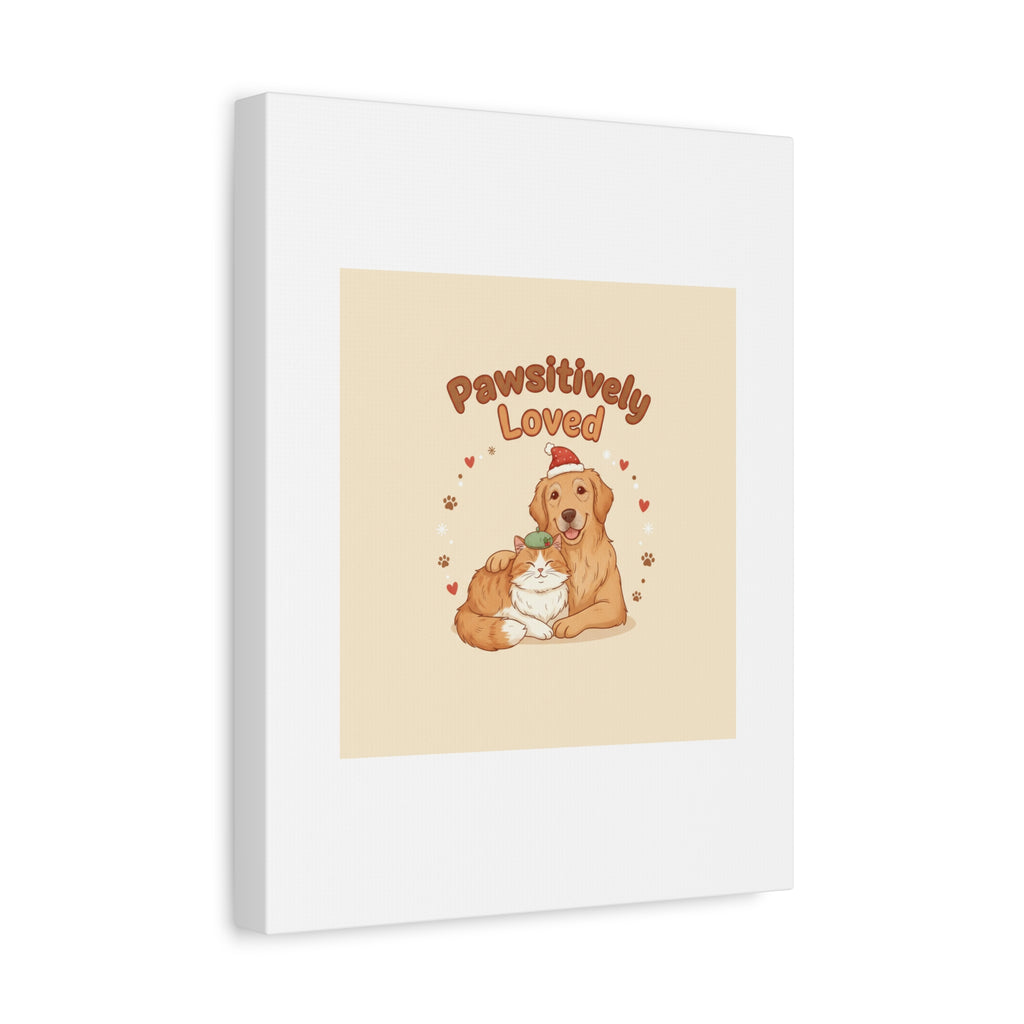 Pawsitively Loved Canvas, Pet Holiday Wall Art | Senior Dog Christmas Decor