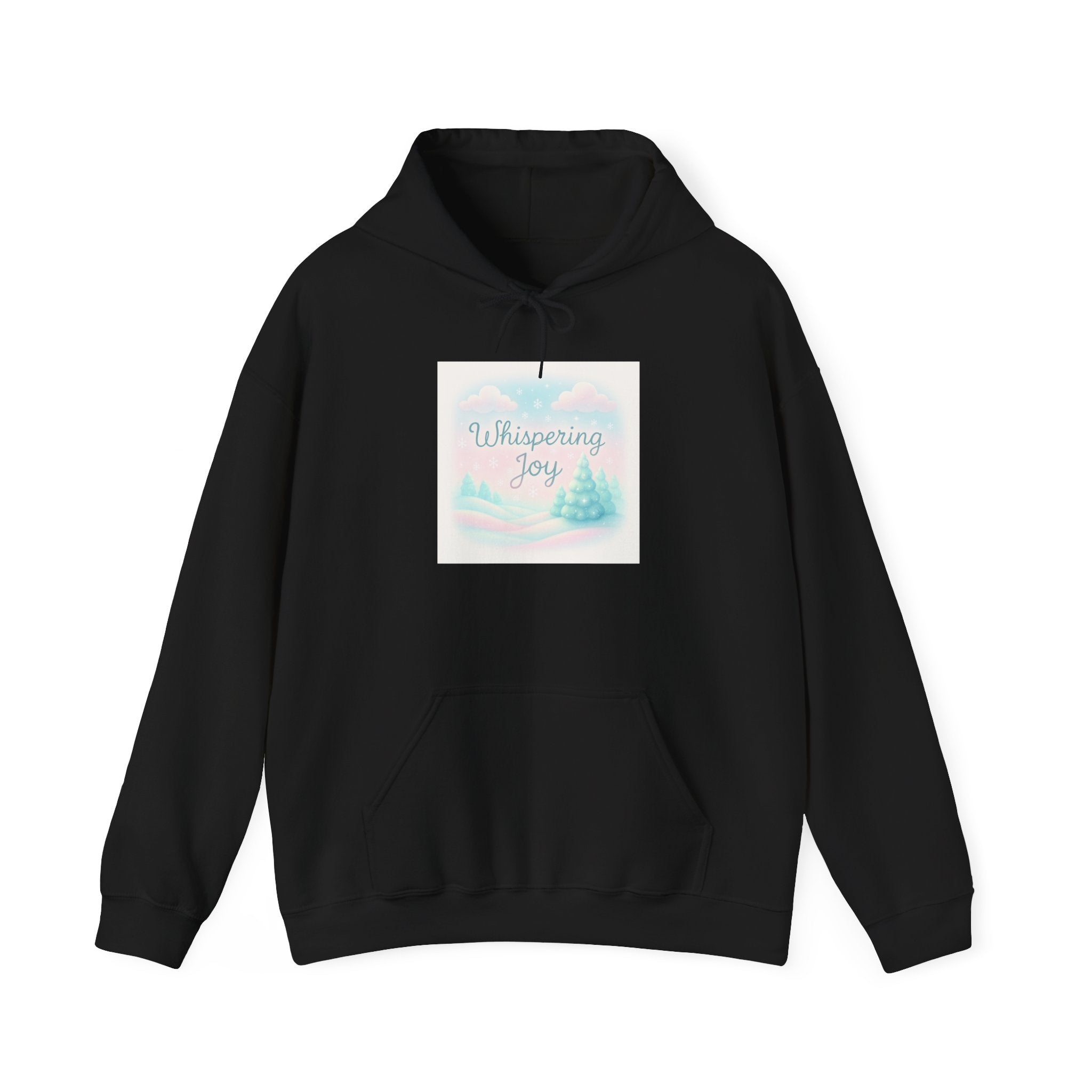 Whispering Joy Hoodie — Pastel Winter Scene Christmas Sweatshirt