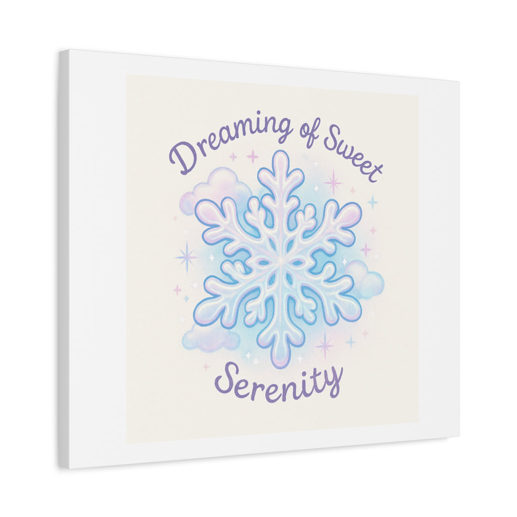 Canvas Wall Art - "Dreaming of Sweet Serenity" Snowflake Illustration