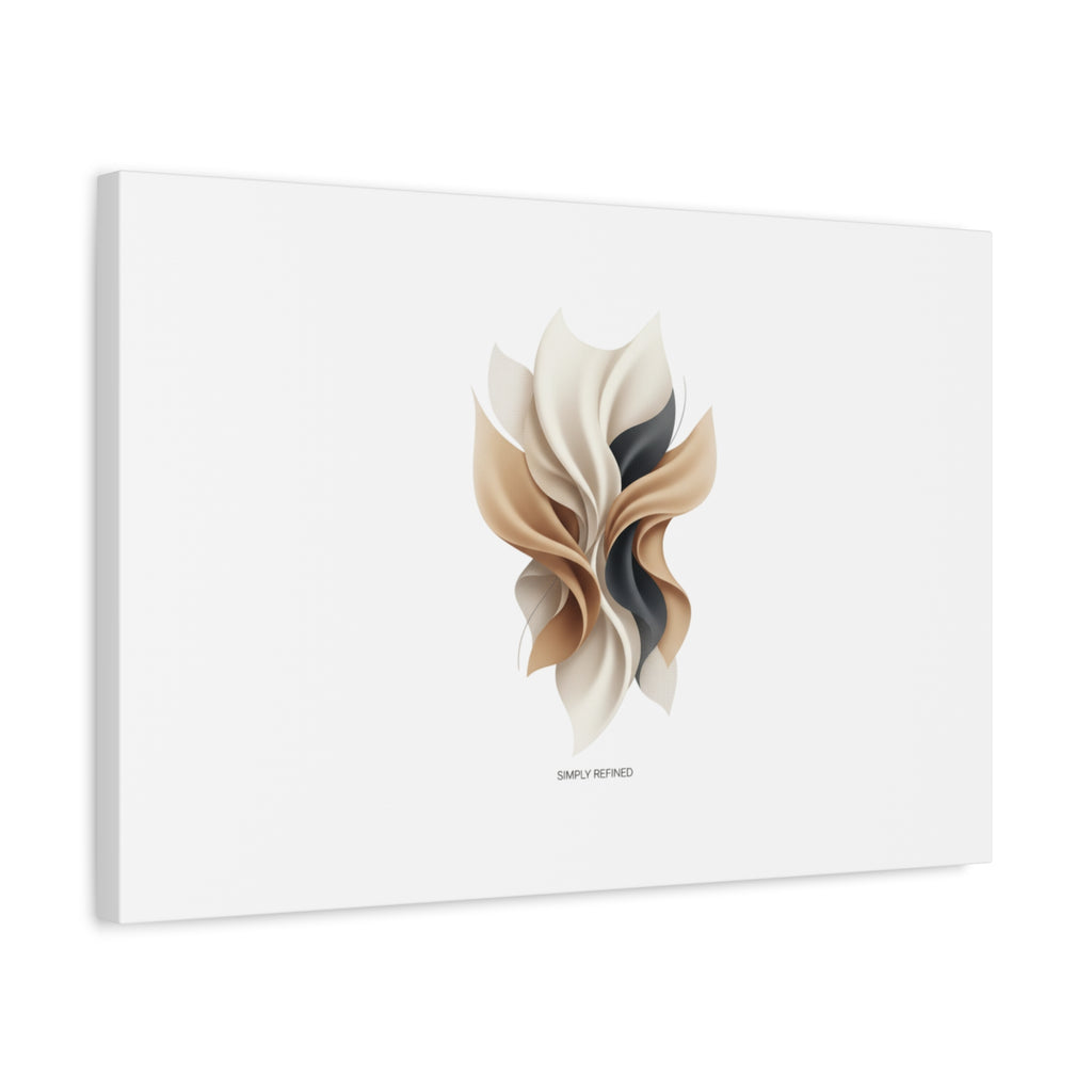 Neutral Abstract Bloom Canvas, Matte Stretched Canvas | Quiet Luxury, Minimalist Wall Art