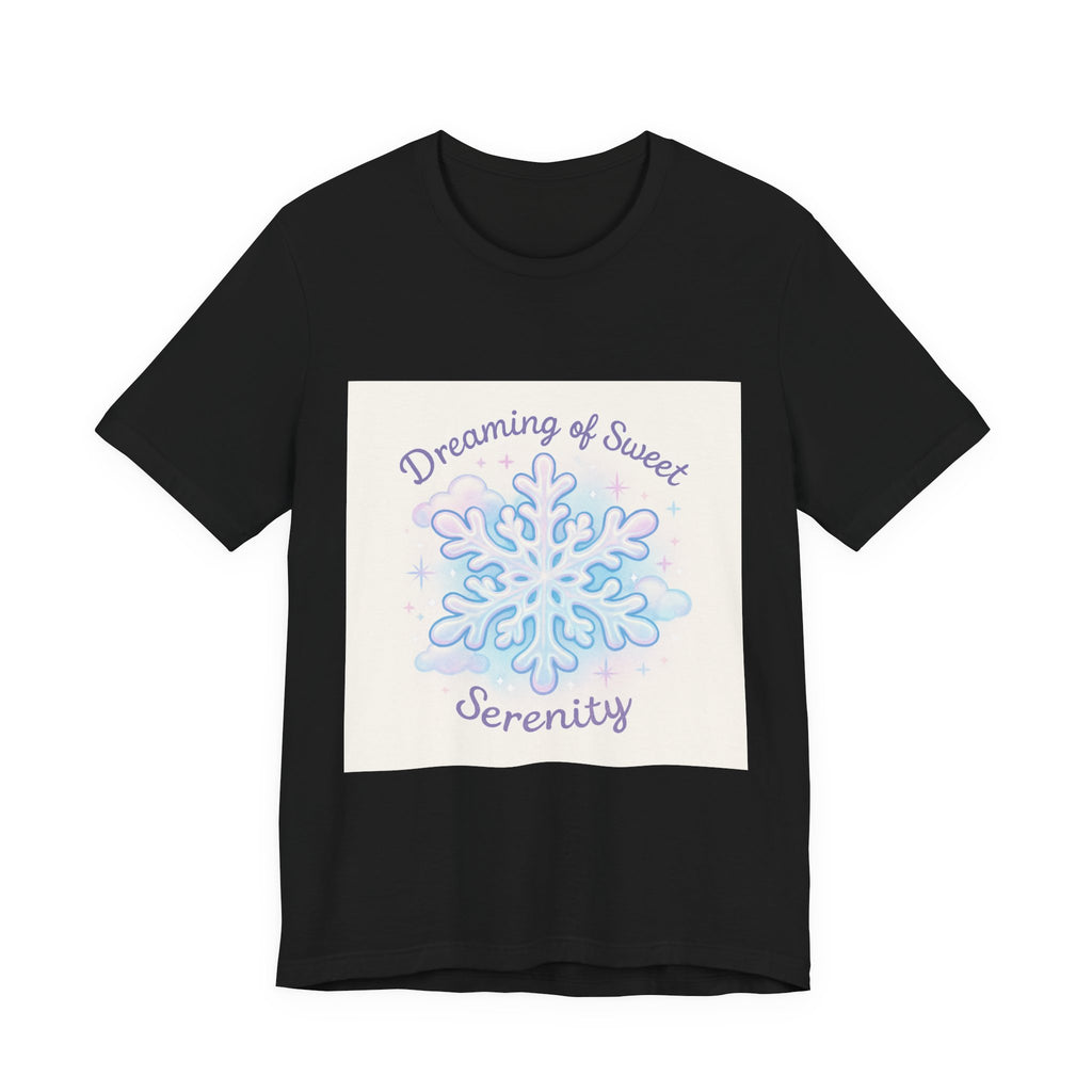 T-Shirt "Dreaming of Sweet Serenity" Snowflake Graphic