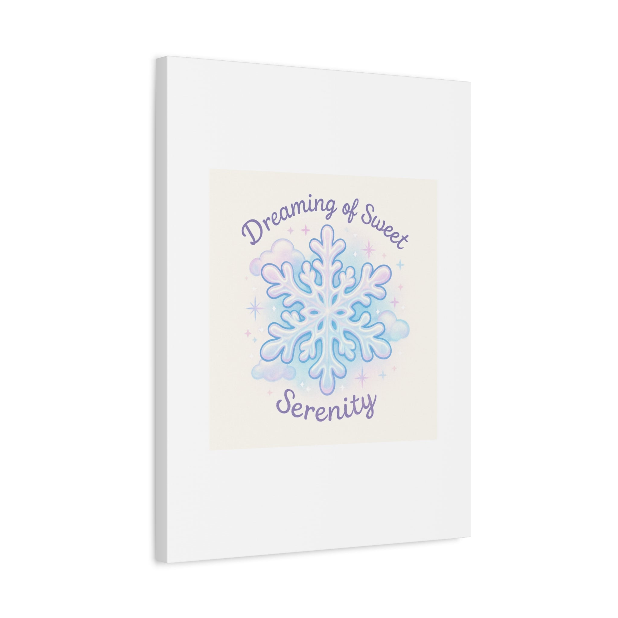 Canvas Wall Art - "Dreaming of Sweet Serenity" Snowflake Illustration
