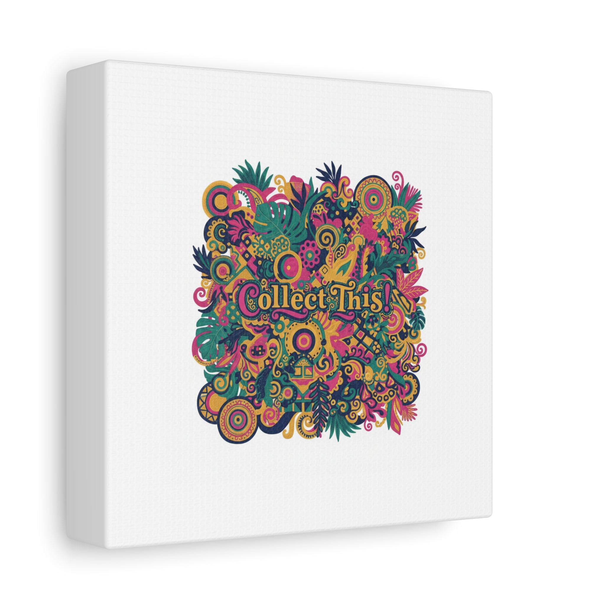 Collect This! Maximalist Floral Collage Canvas | Bold Boho Pattern, Colorful Ornament