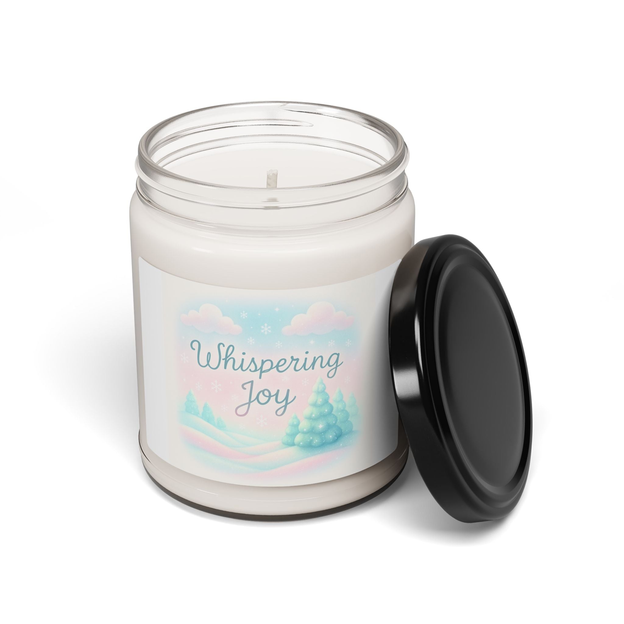 Whispering Joy Soy Candle — 9oz Scented Jar (Festive Winter Scents)