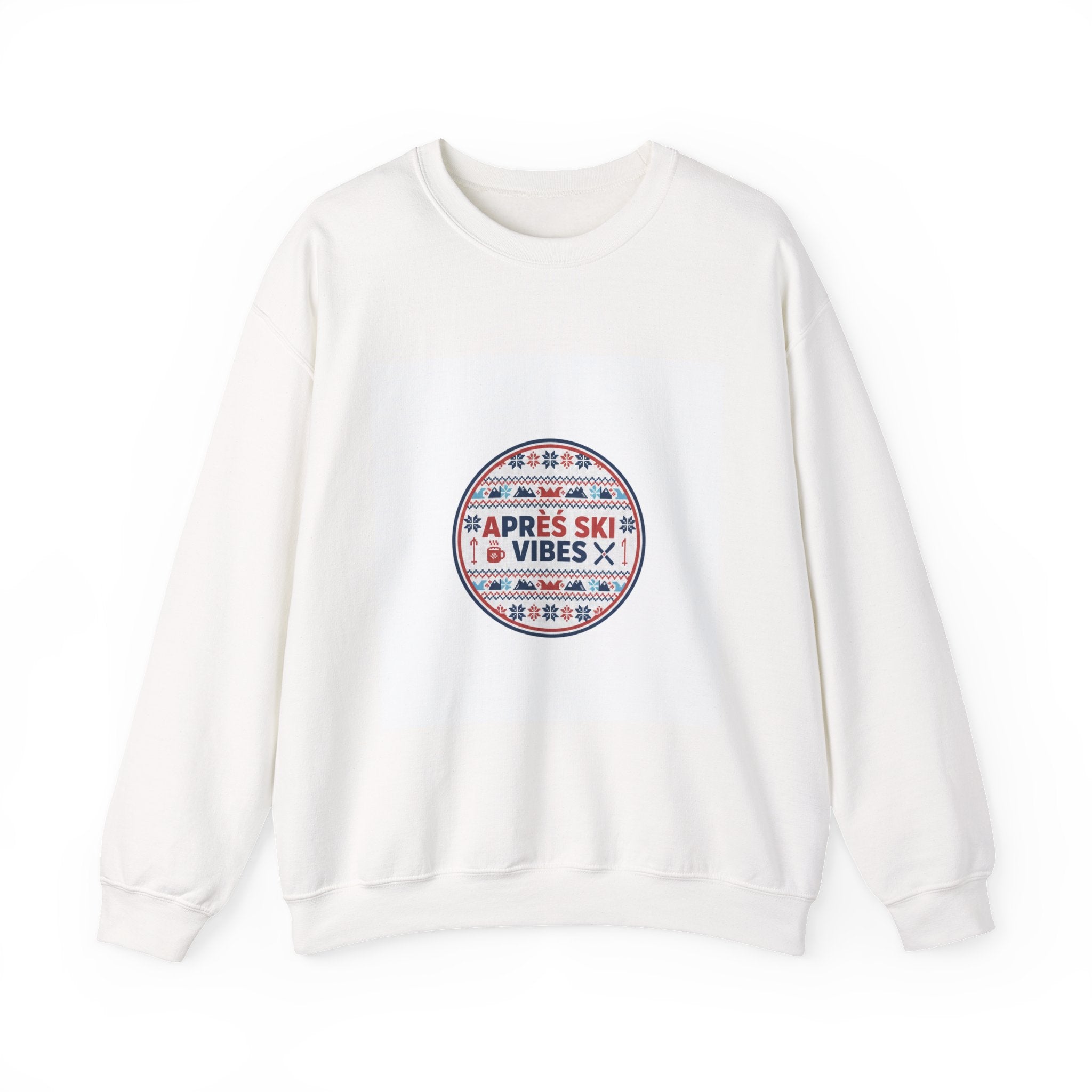 Après Ski Vibes Crewneck Sweatshirt | Fair Isle Ski Lodge Graphic