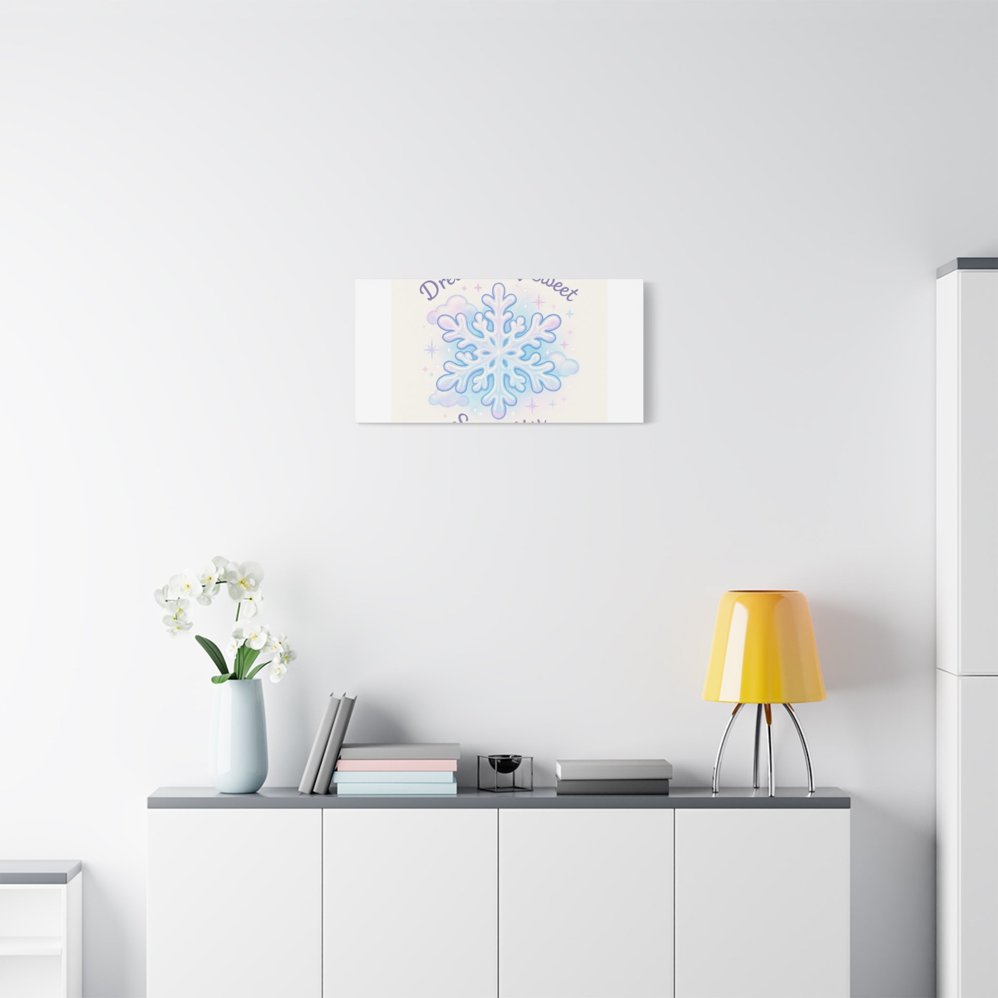 Canvas Wall Art - "Dreaming of Sweet Serenity" Snowflake Illustration