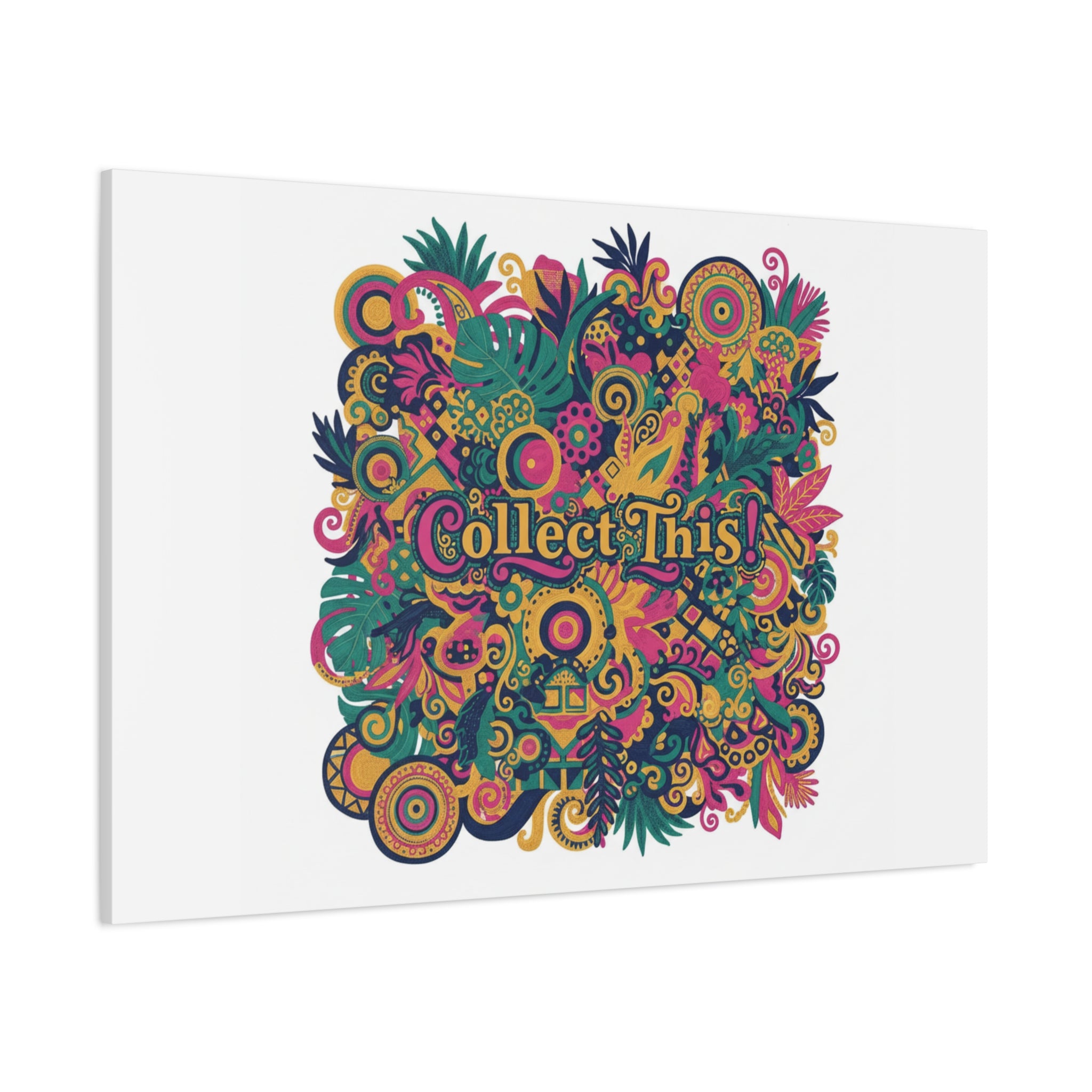 Collect This! Maximalist Floral Collage Canvas | Bold Boho Pattern, Colorful Ornament