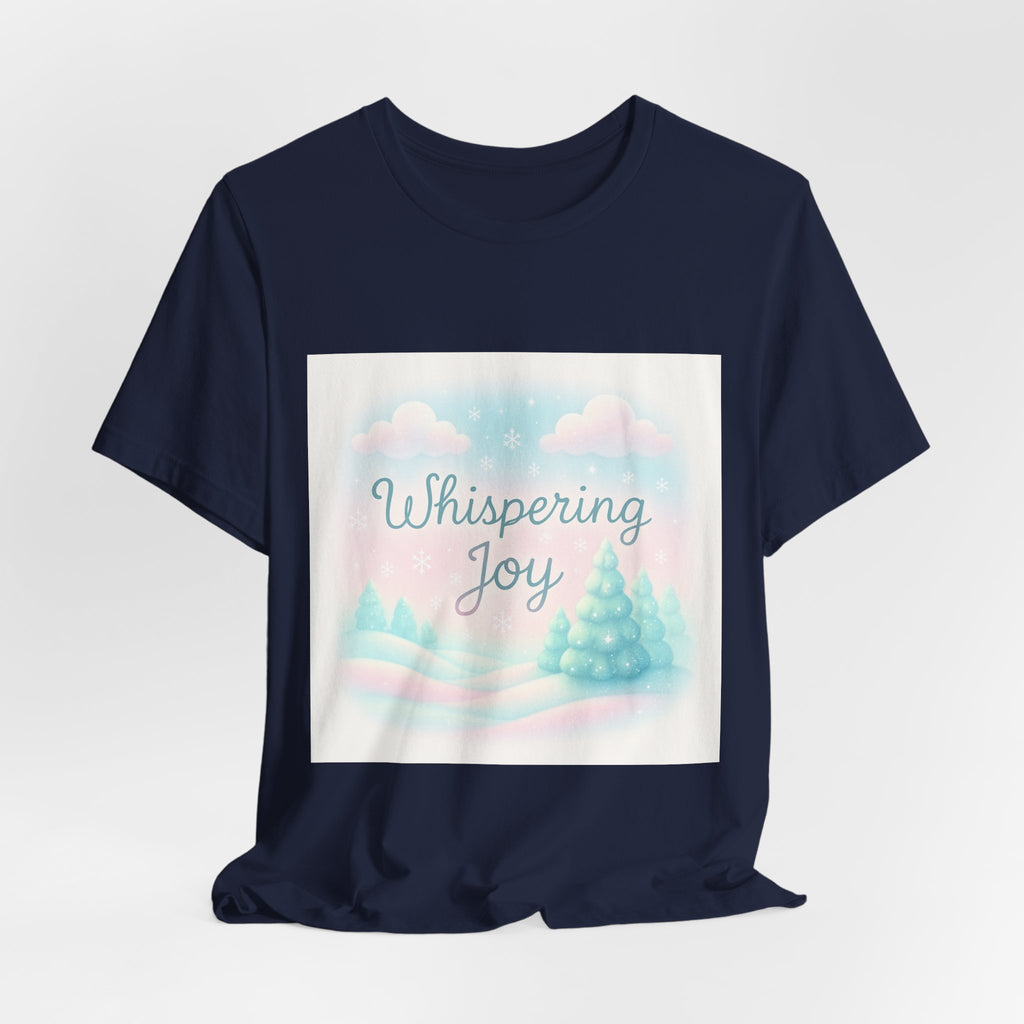 Whispering Joy Tee — Pastel Winter Trees Holiday T‑Shirt