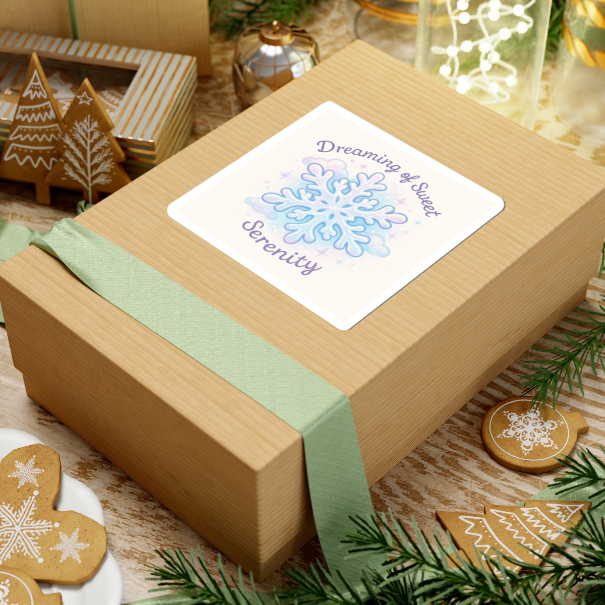 Snowflake 'Dreaming of Sweet Serenity' Kiss-Cut Sticker