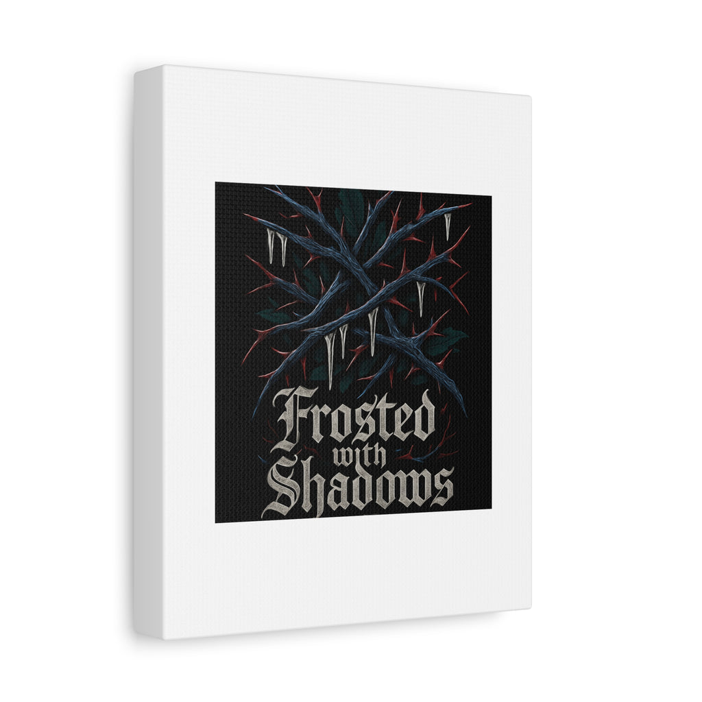 Frosted With Shadows Canvas Art — Gothic Winter Icicle Wall Decor