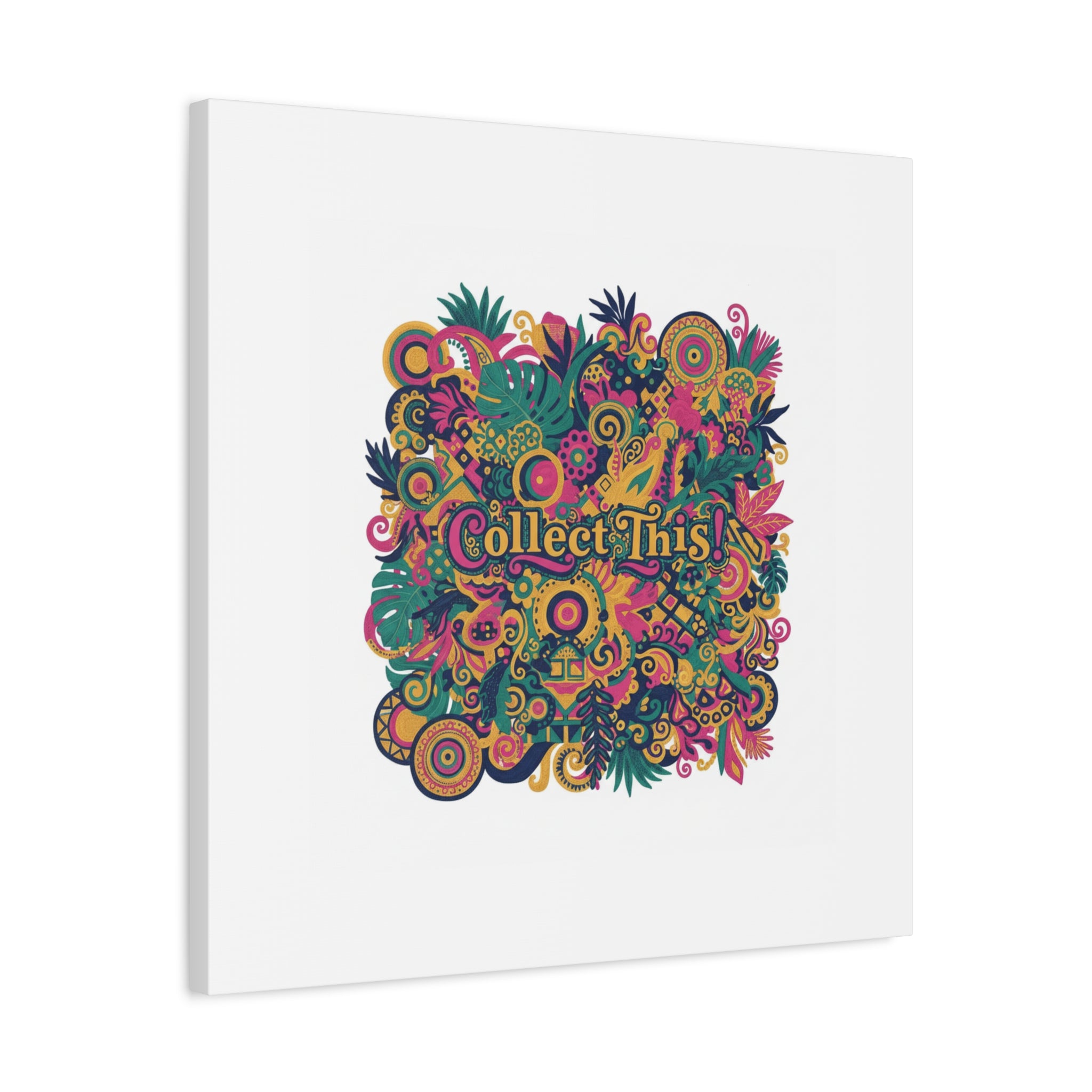 Collect This! Maximalist Floral Collage Canvas | Bold Boho Pattern, Colorful Ornament