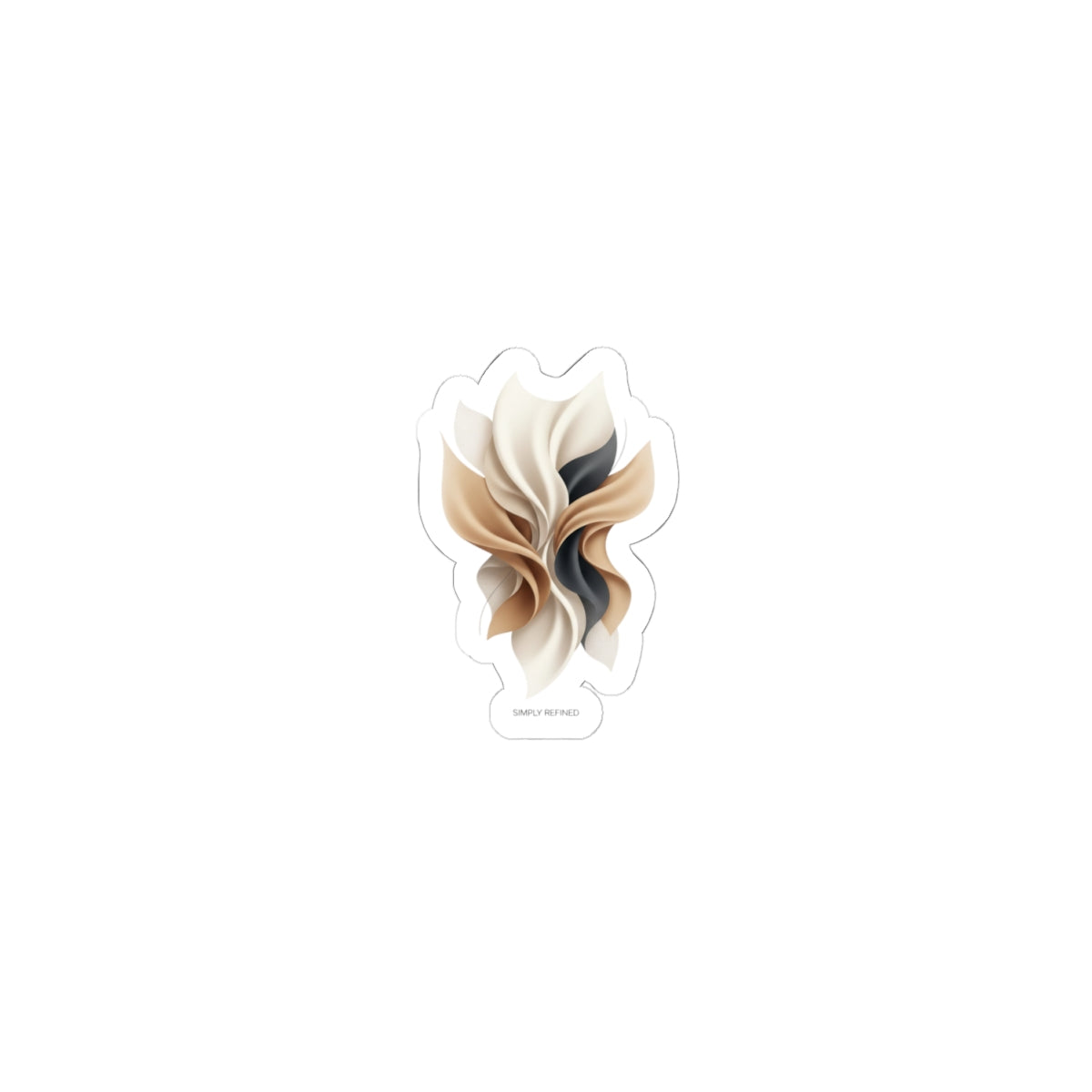 Neutral Abstract Swirl Sticker | Quiet Luxury, Minimal Capsule Wardrobe