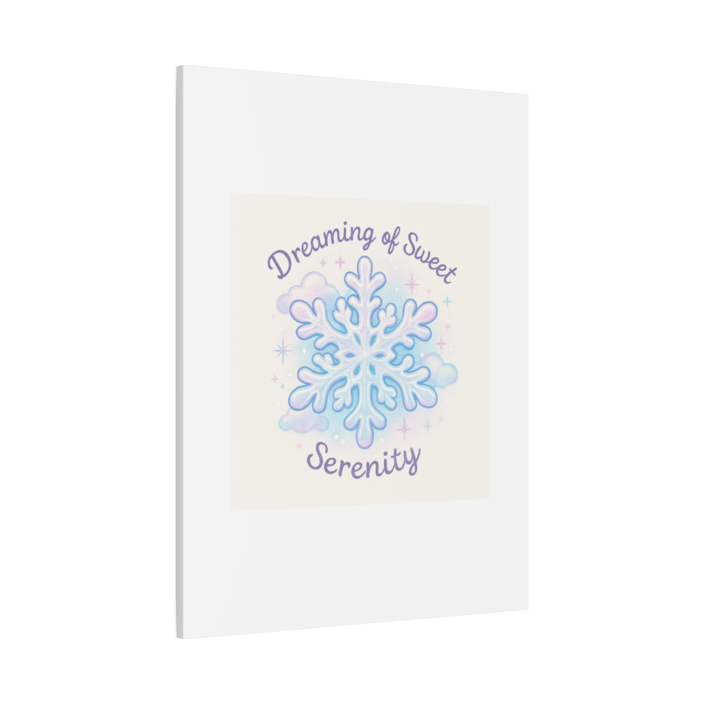 Canvas Wall Art - "Dreaming of Sweet Serenity" Snowflake Illustration
