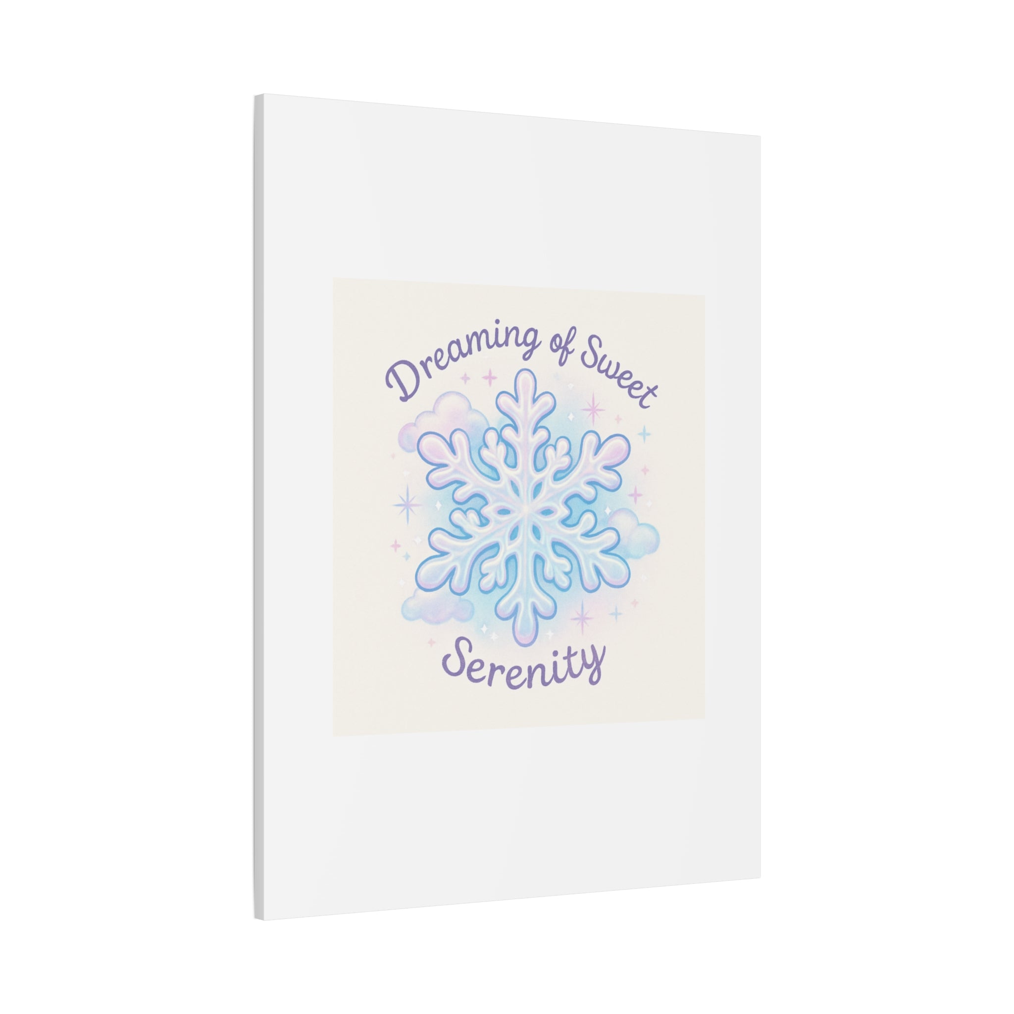 Canvas Wall Art - "Dreaming of Sweet Serenity" Snowflake Illustration