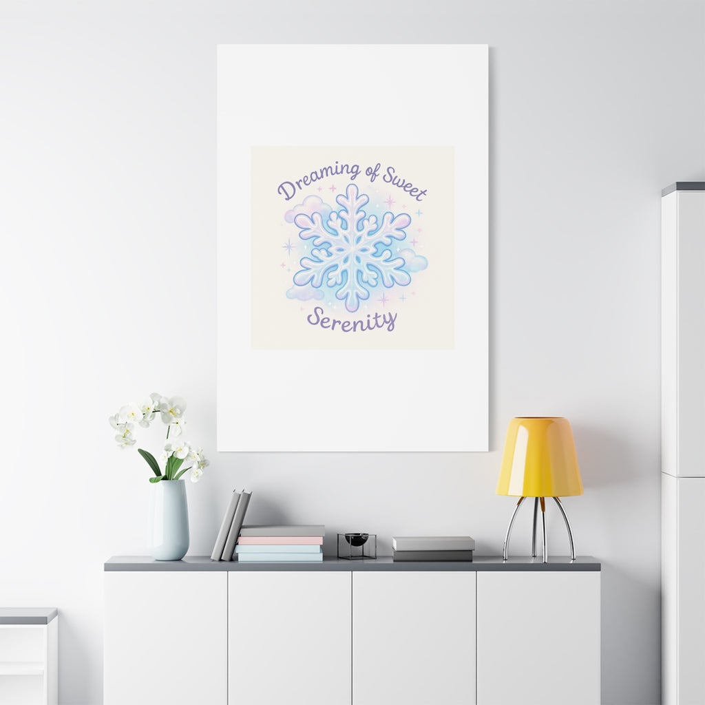 Canvas Wall Art - "Dreaming of Sweet Serenity" Snowflake Illustration