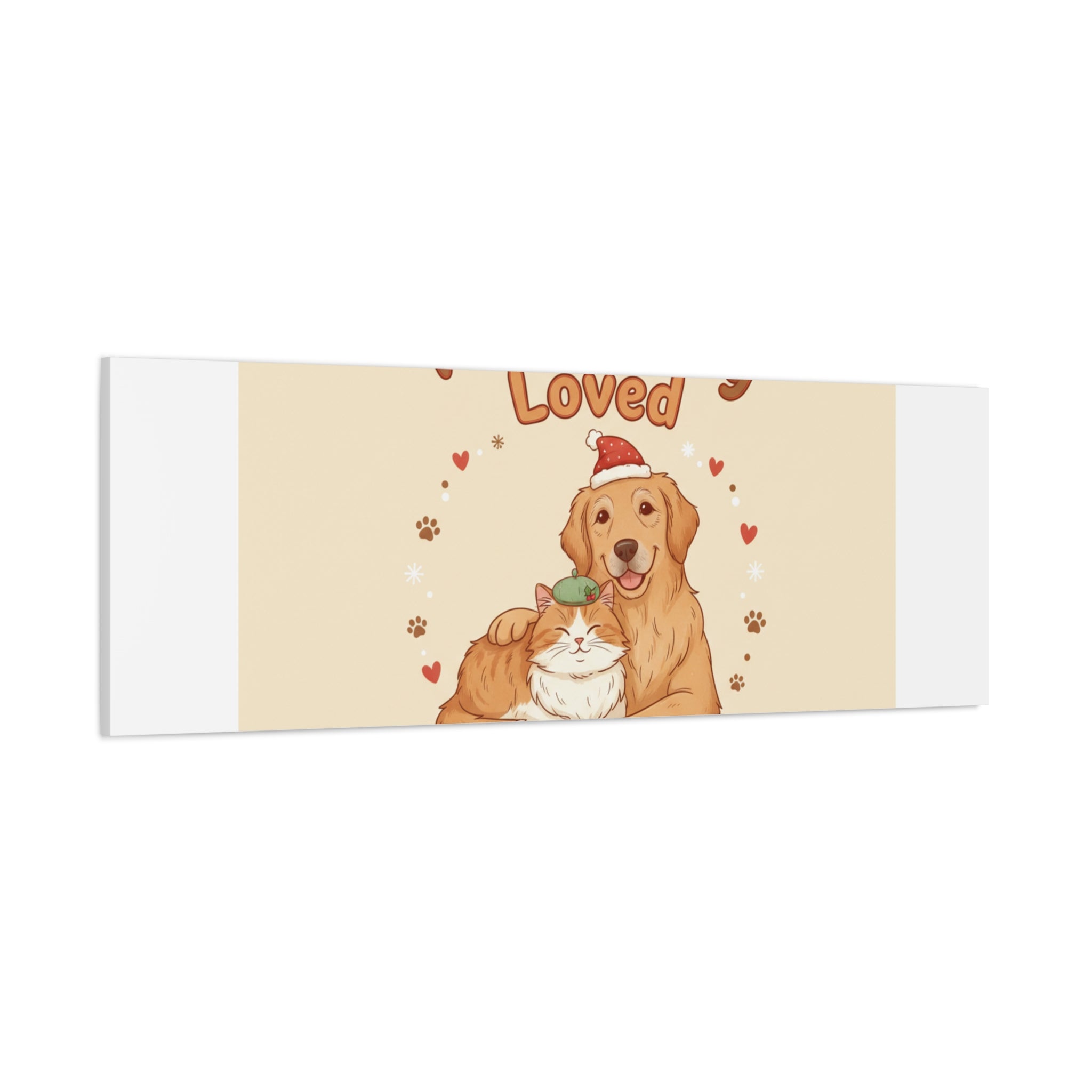 Pawsitively Loved Canvas, Pet Holiday Wall Art | Senior Dog Christmas Decor