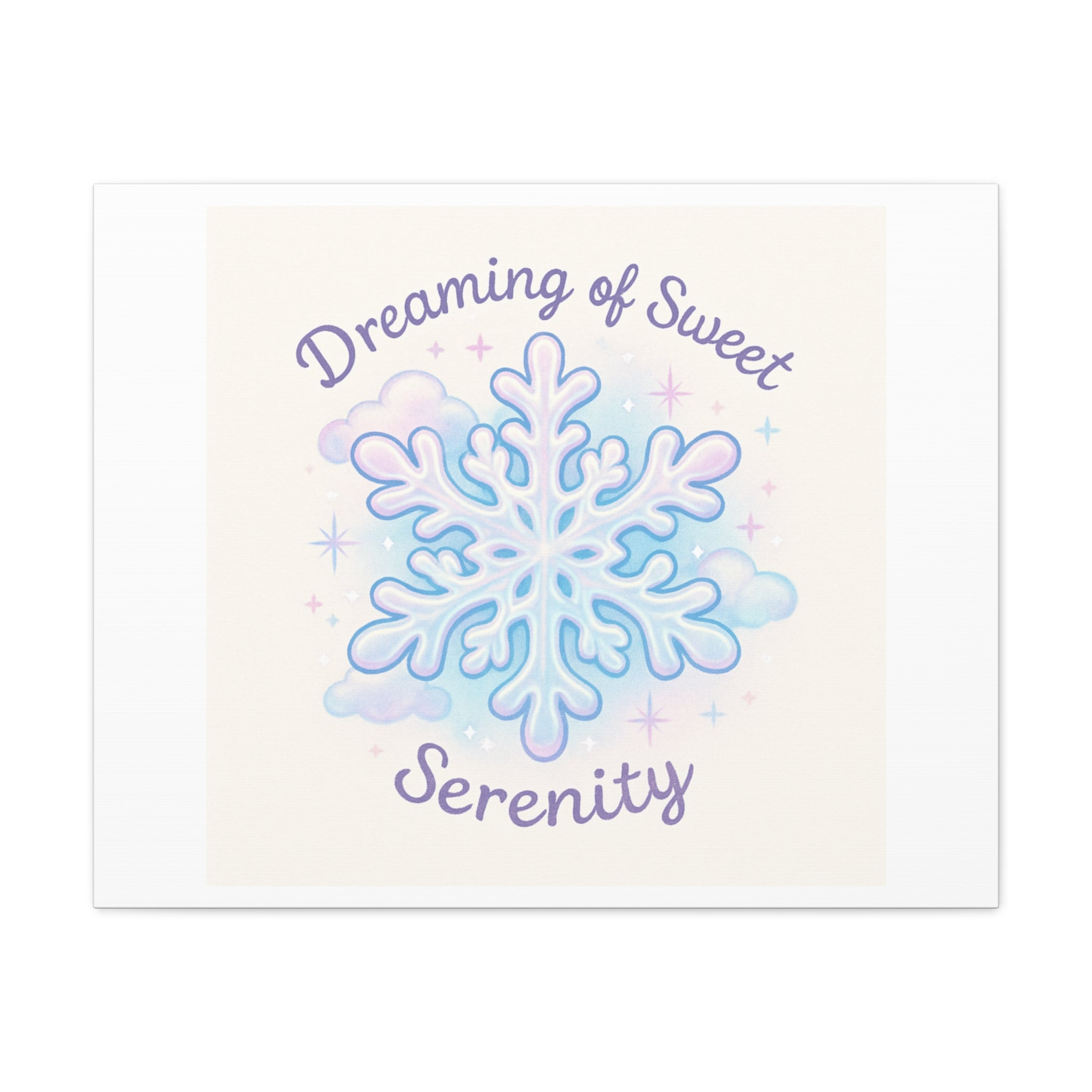 Canvas Wall Art - "Dreaming of Sweet Serenity" Snowflake Illustration
