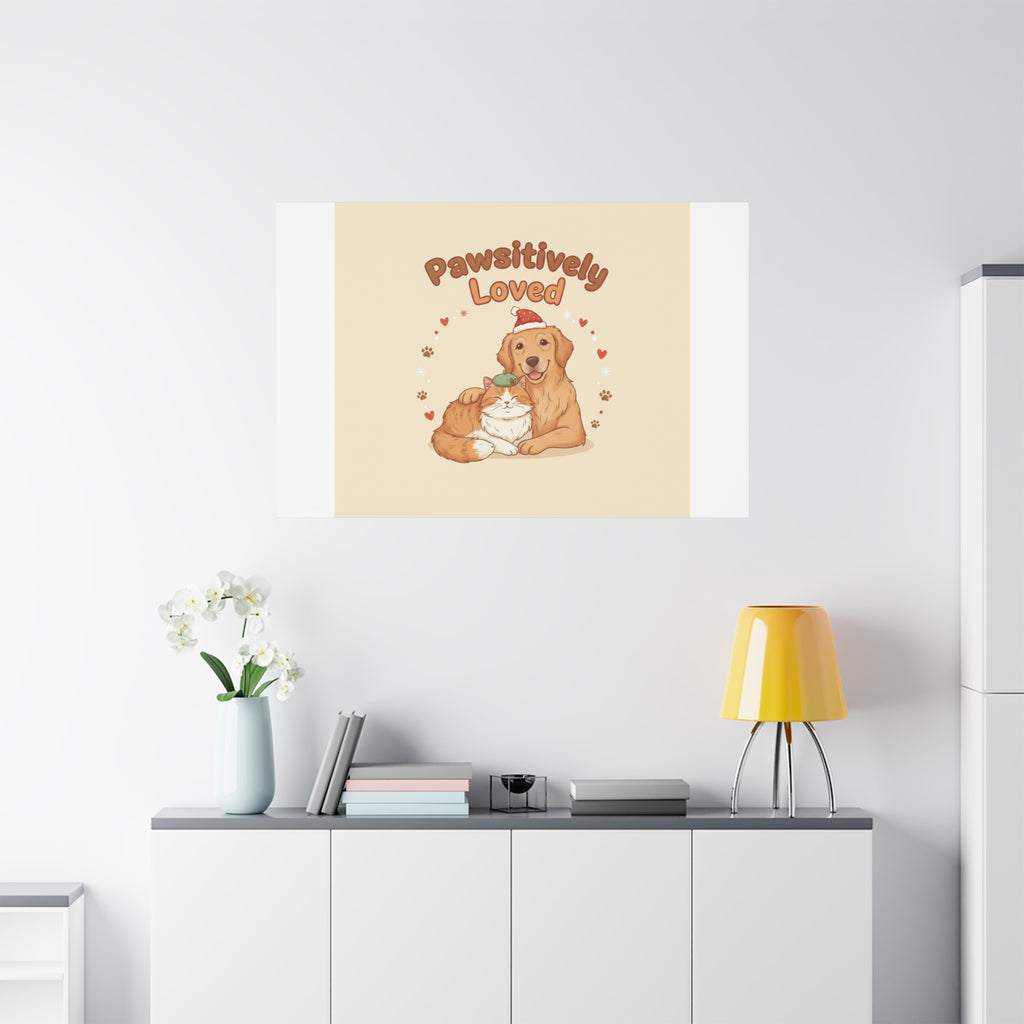 Pawsitively Loved Canvas, Pet Holiday Wall Art | Senior Dog Christmas Decor