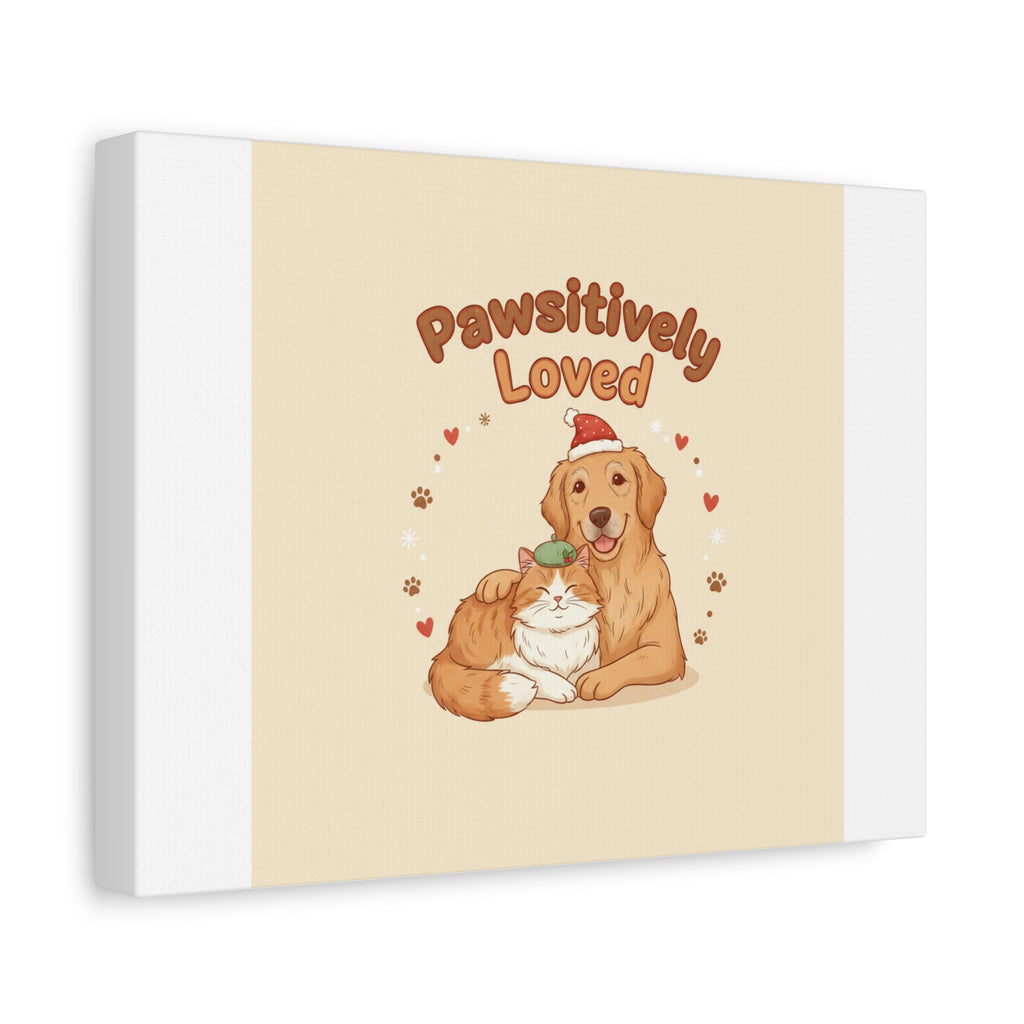 Pawsitively Loved Canvas, Pet Holiday Wall Art | Senior Dog Christmas Decor