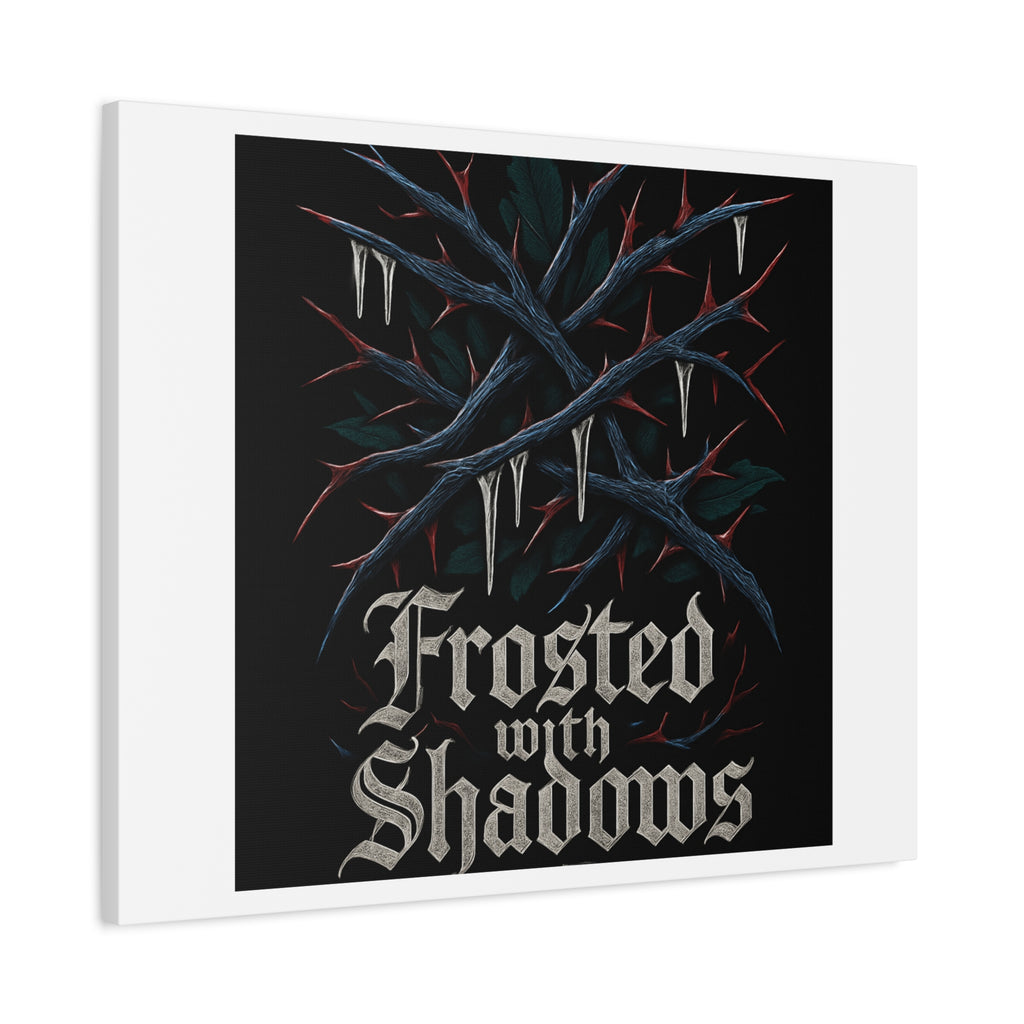 Frosted With Shadows Canvas Art — Gothic Winter Icicle Wall Decor