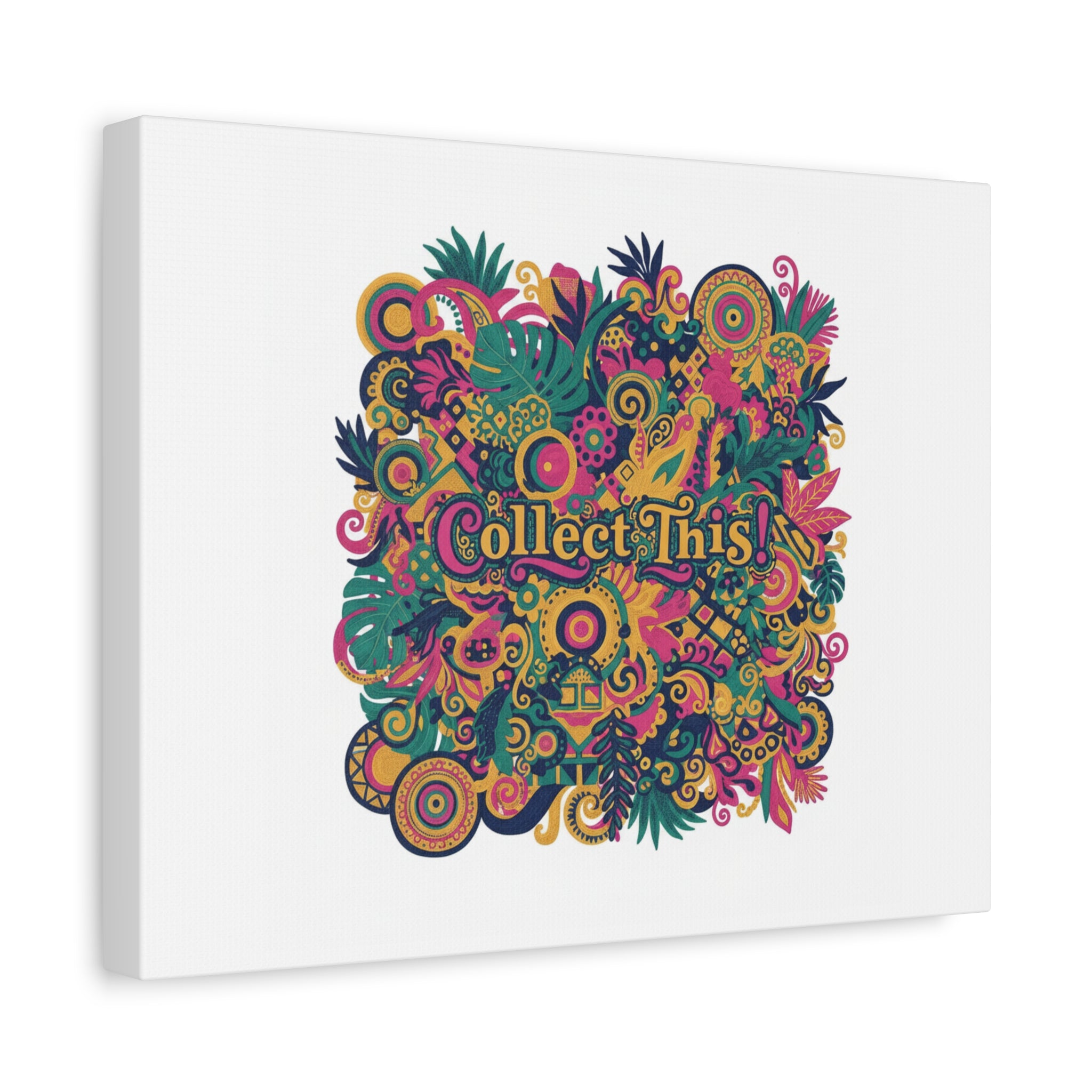 Collect This! Maximalist Floral Collage Canvas | Bold Boho Pattern, Colorful Ornament