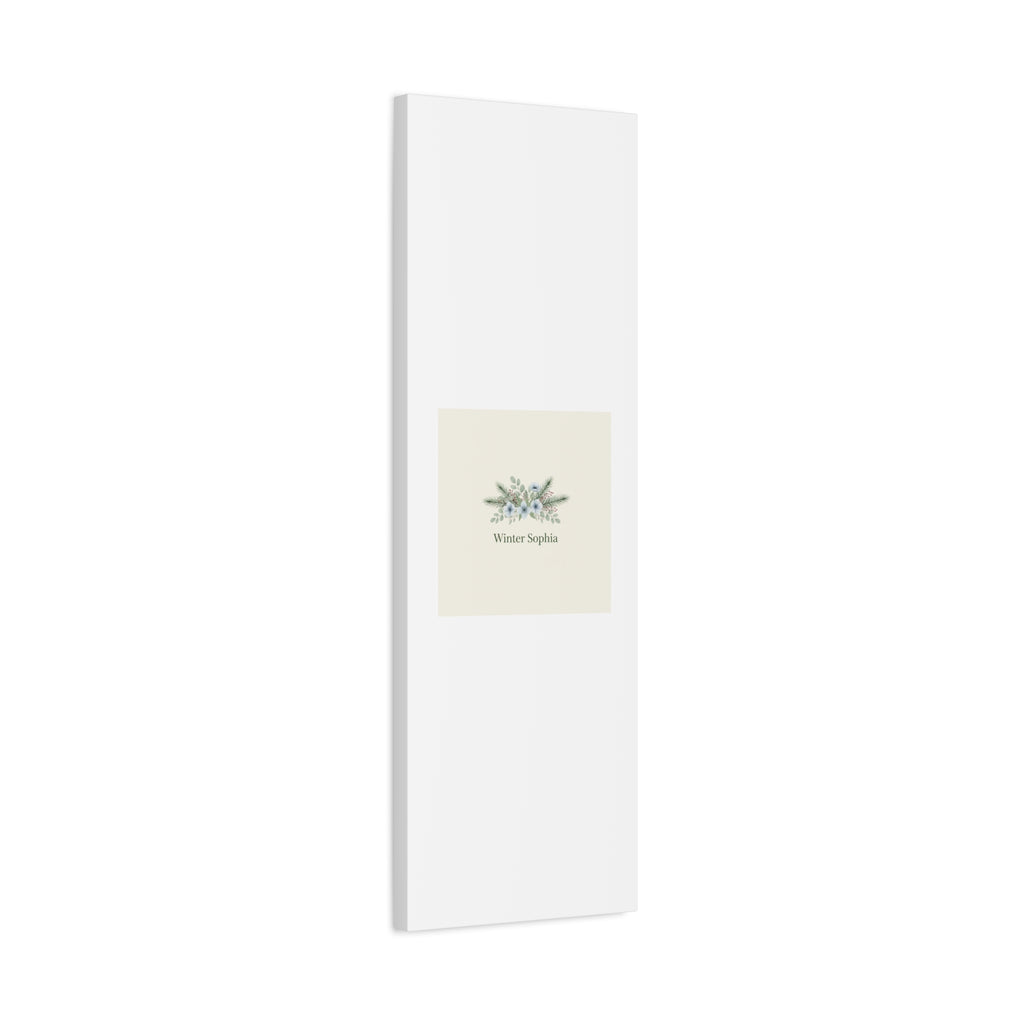 Winter floral wreath Canvas, pine branch botanical art | Minimal winter florals