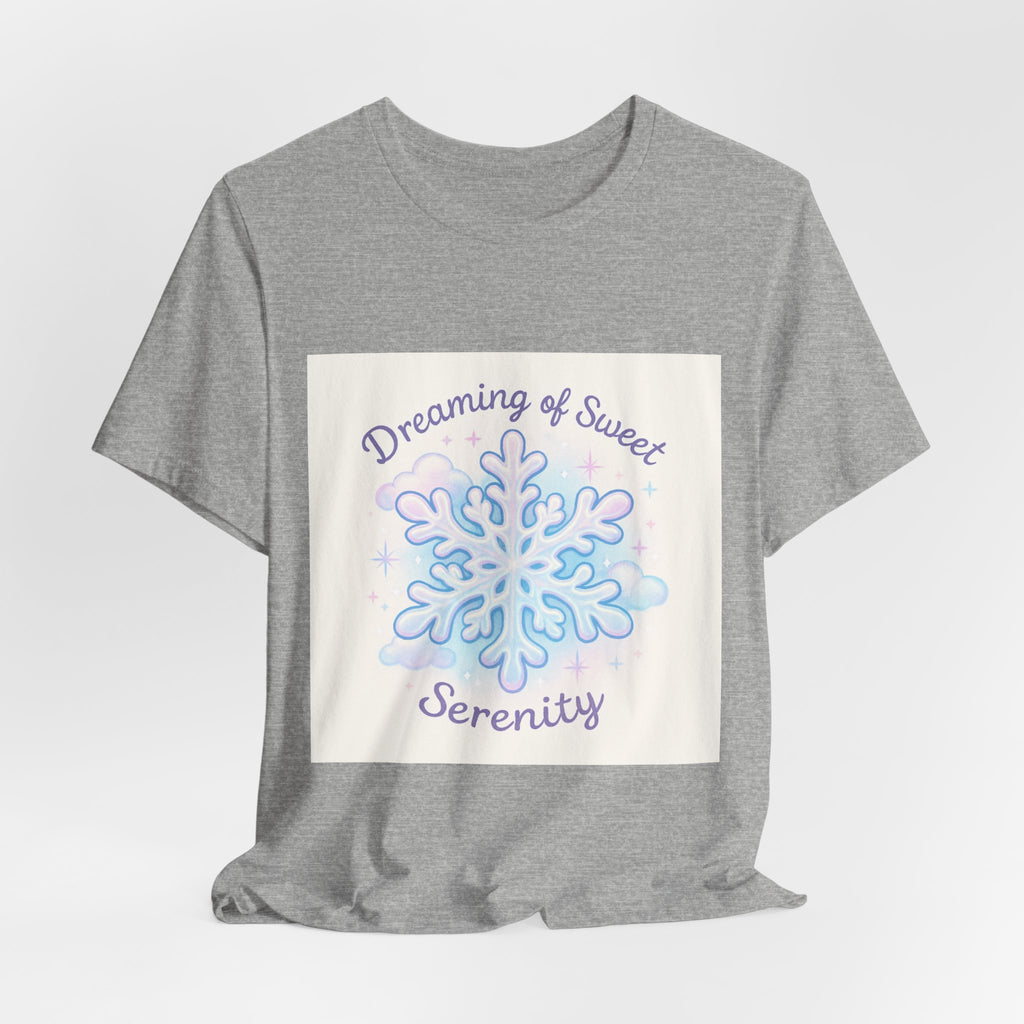 T-Shirt "Dreaming of Sweet Serenity" Snowflake Graphic