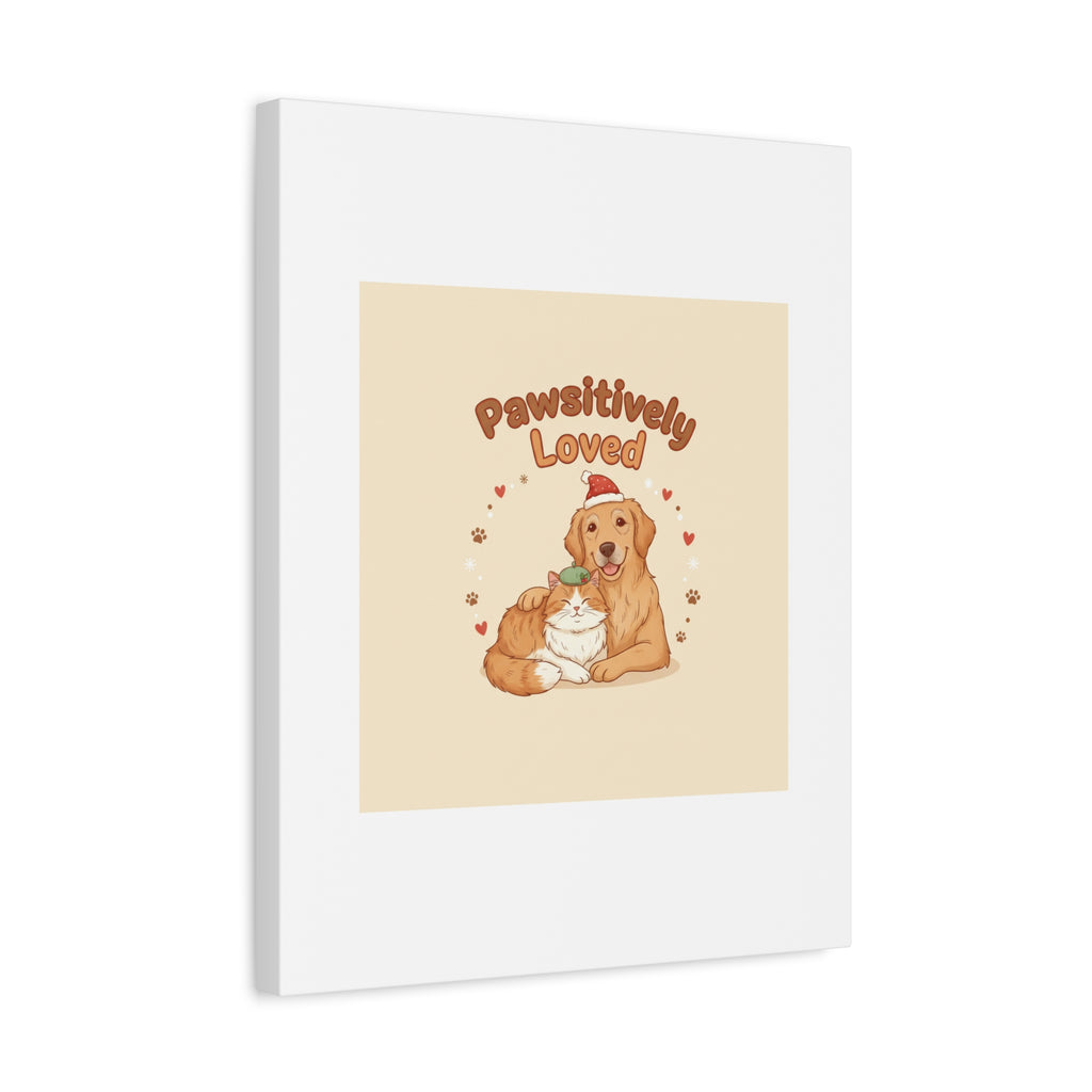 Pawsitively Loved Canvas, Pet Holiday Wall Art | Senior Dog Christmas Decor