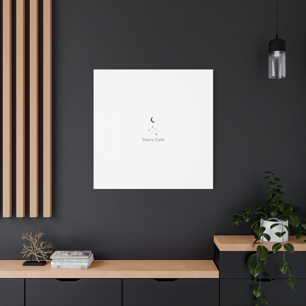 Starry Calm Moon & Constellation Canvas, minimal astrology art print