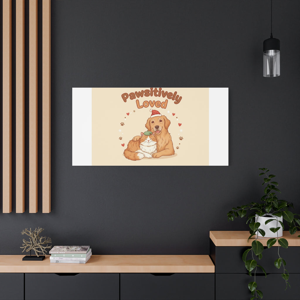 Pawsitively Loved Canvas, Pet Holiday Wall Art | Senior Dog Christmas Decor