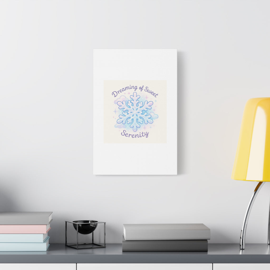 Canvas Wall Art - "Dreaming of Sweet Serenity" Snowflake Illustration