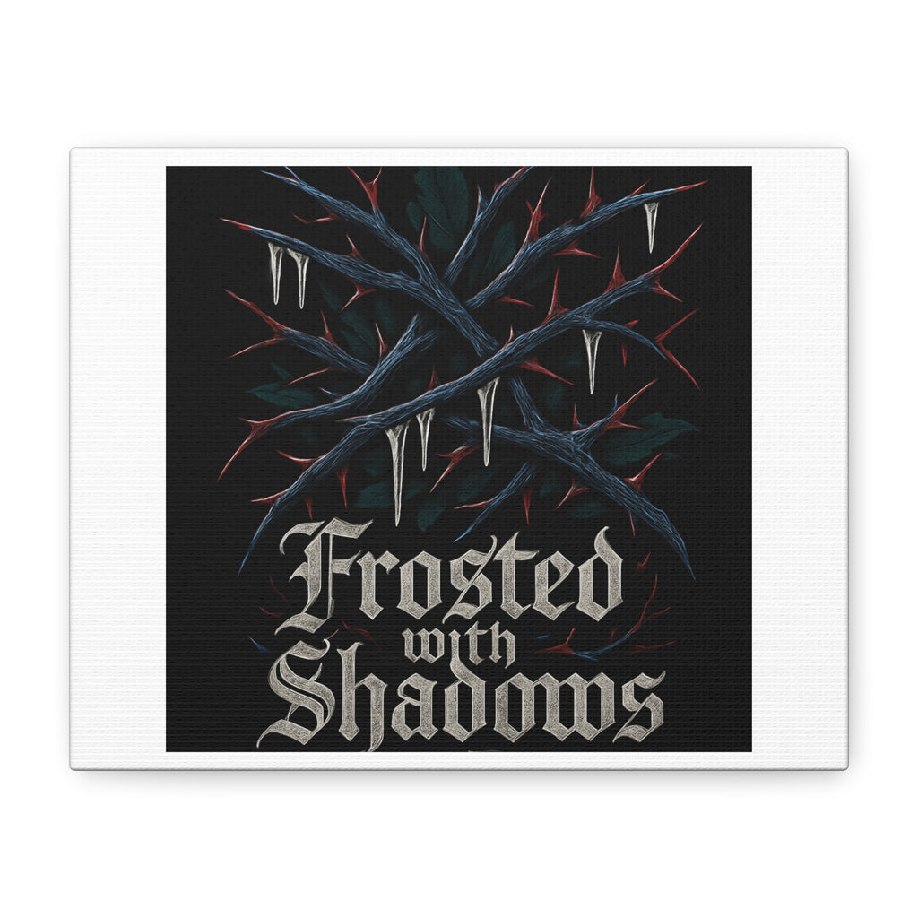 Frosted With Shadows Canvas Art — Gothic Winter Icicle Wall Decor