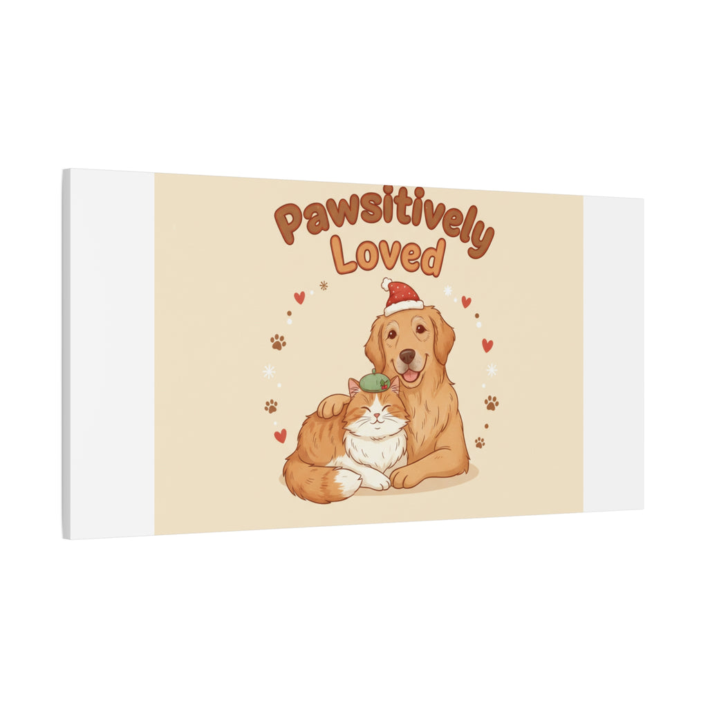 Pawsitively Loved Canvas, Pet Holiday Wall Art | Senior Dog Christmas Decor