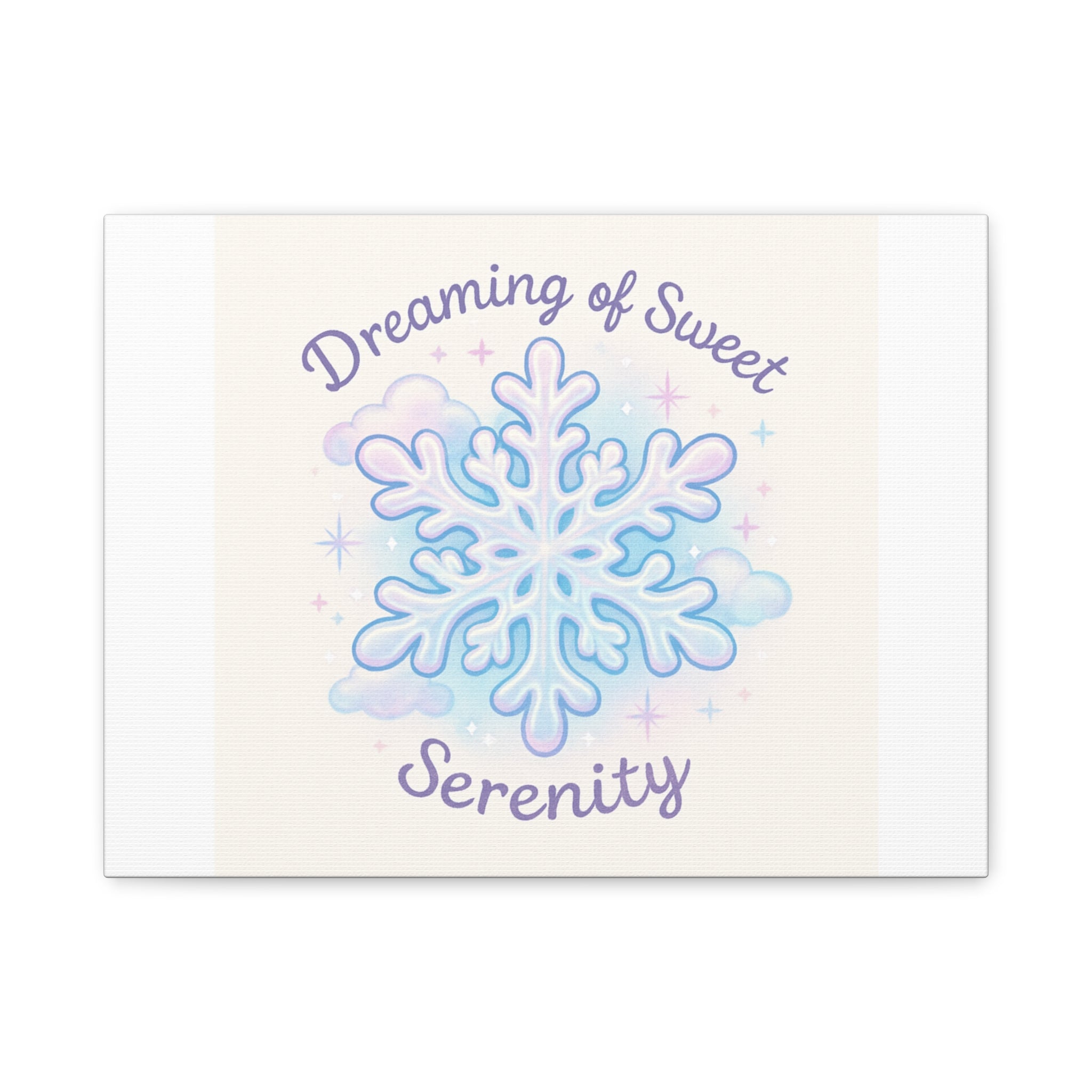 Canvas Wall Art - "Dreaming of Sweet Serenity" Snowflake Illustration