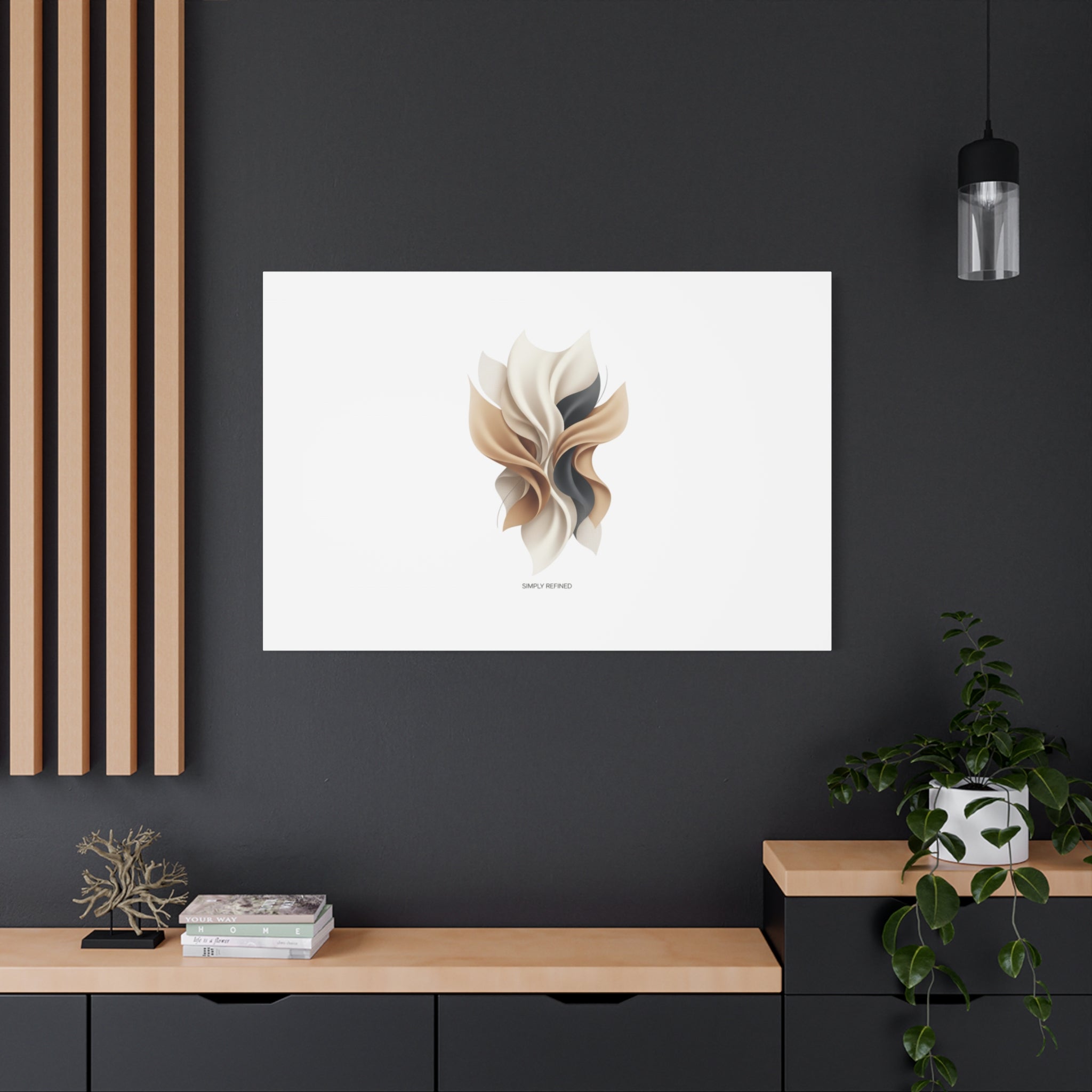 Neutral Abstract Bloom Canvas, Matte Stretched Canvas | Quiet Luxury, Minimalist Wall Art