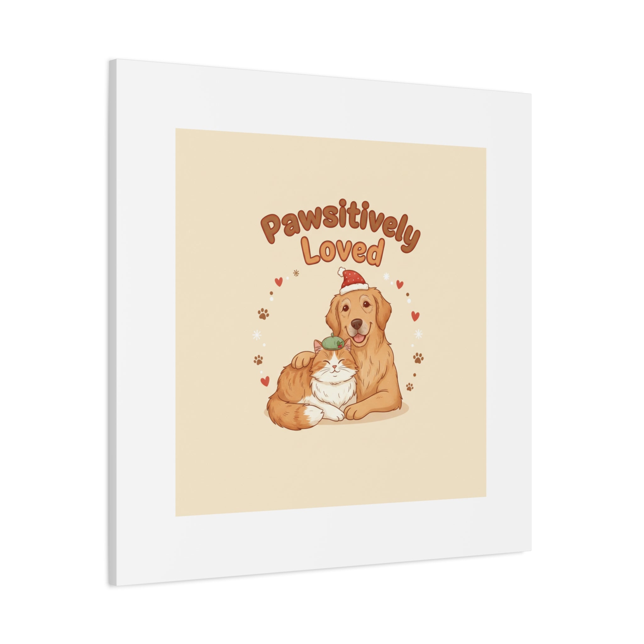 Pawsitively Loved Canvas, Pet Holiday Wall Art | Senior Dog Christmas Decor