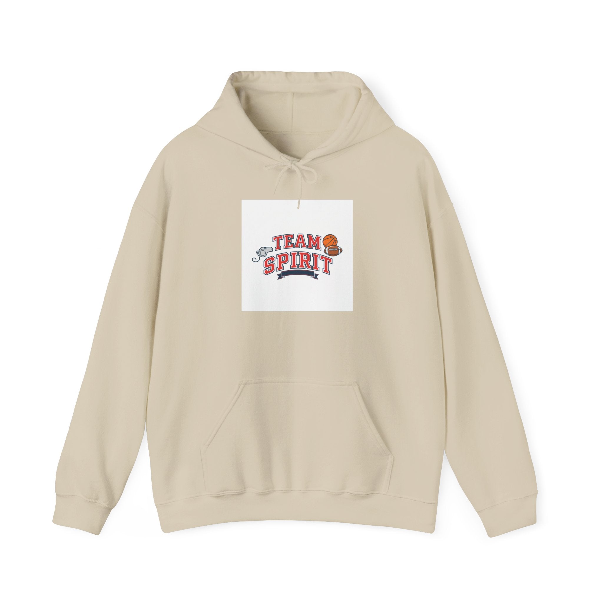 Team Spirit varsity crest Hoodie | Collegiate block font campus style
