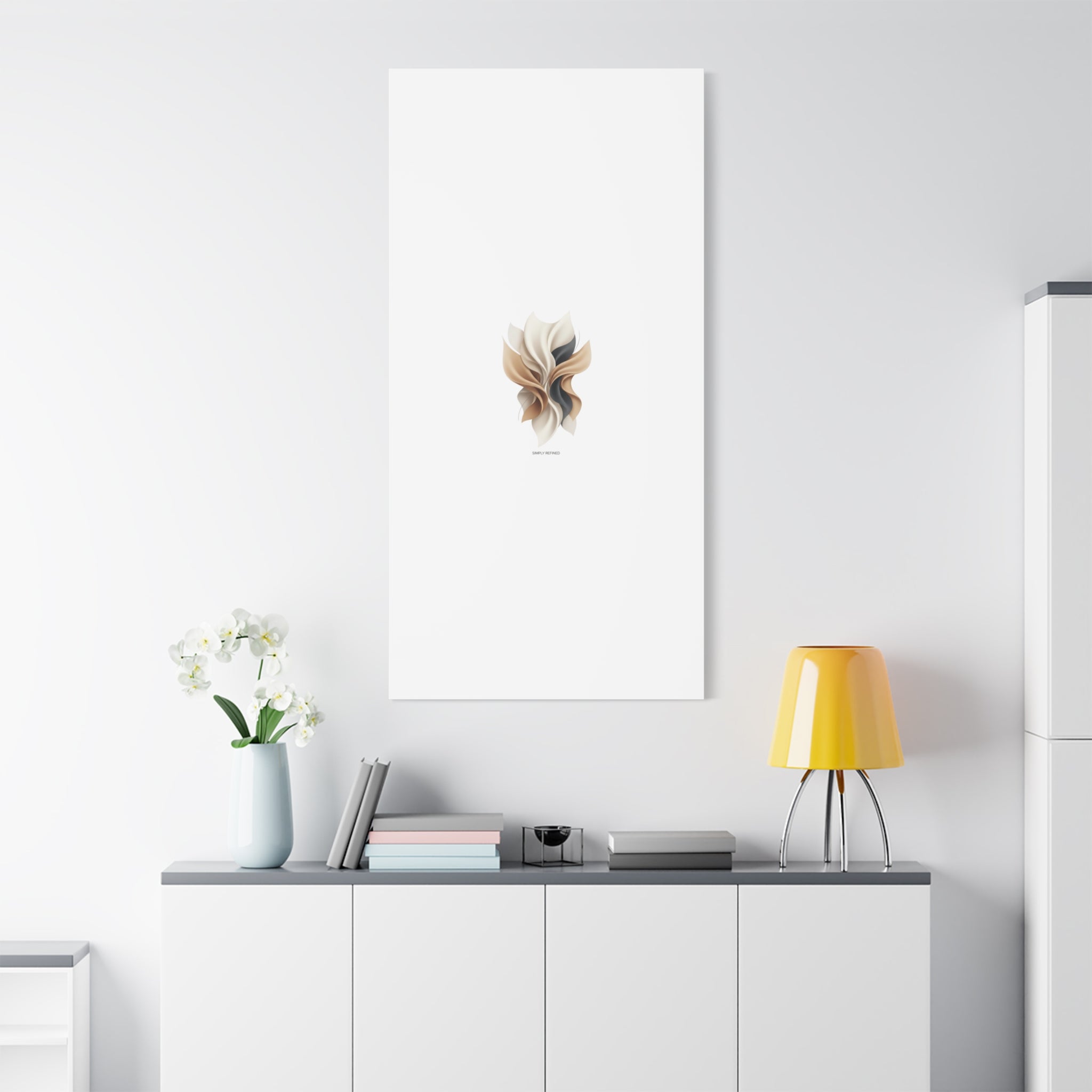 Neutral Abstract Bloom Canvas, Matte Stretched Canvas | Quiet Luxury, Minimalist Wall Art