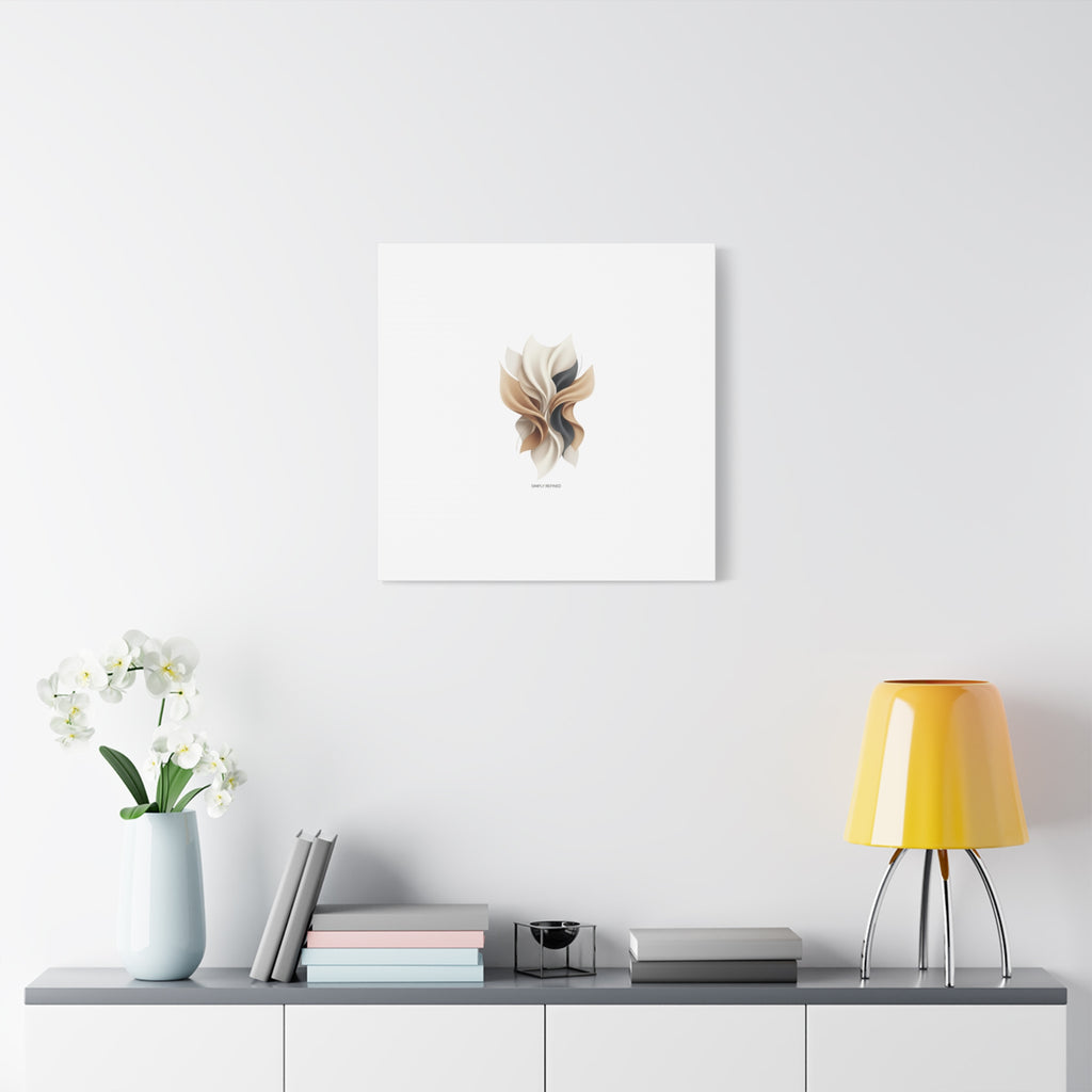 Neutral Abstract Bloom Canvas, Matte Stretched Canvas | Quiet Luxury, Minimalist Wall Art