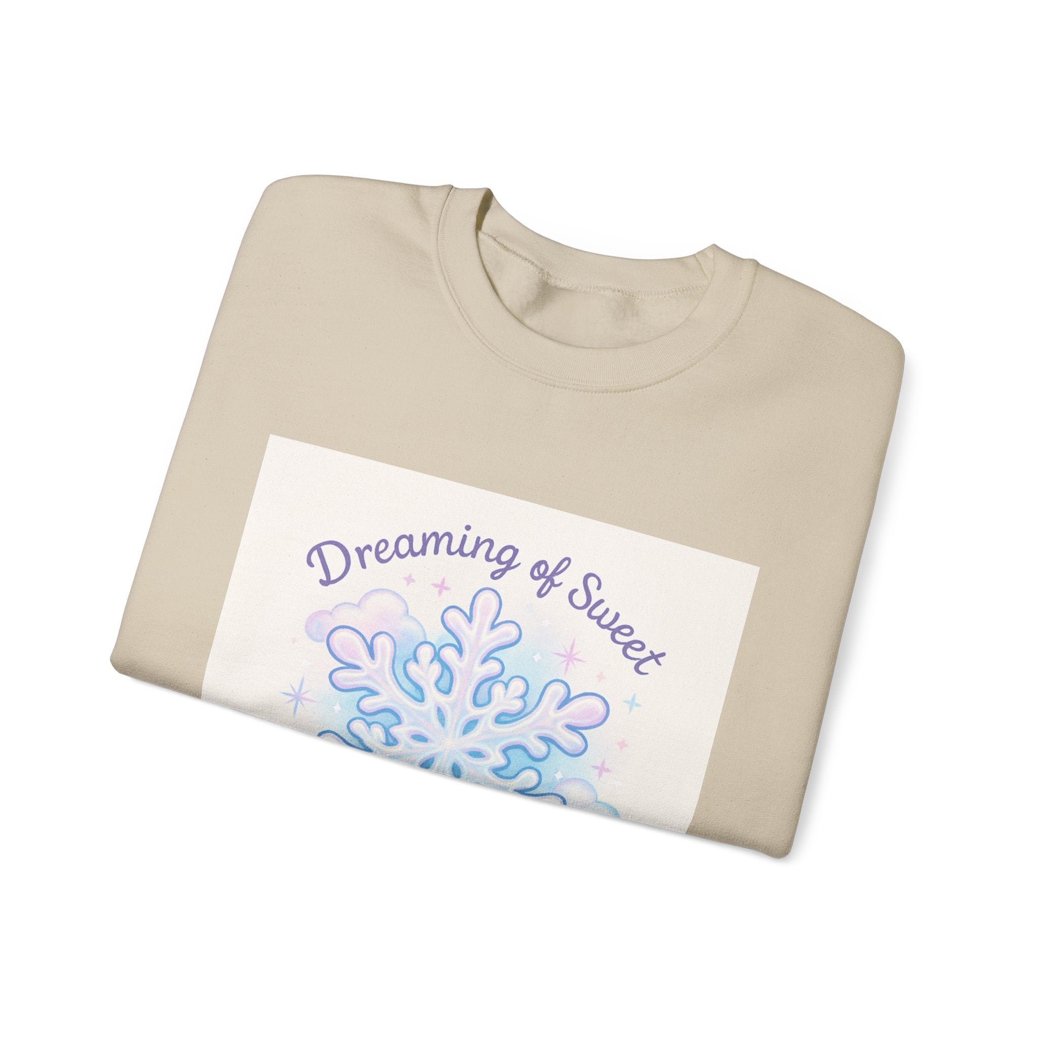 Sweatshirt — 'Dreaming of Sweet Serenity' Snowflake Cozy Crewneck