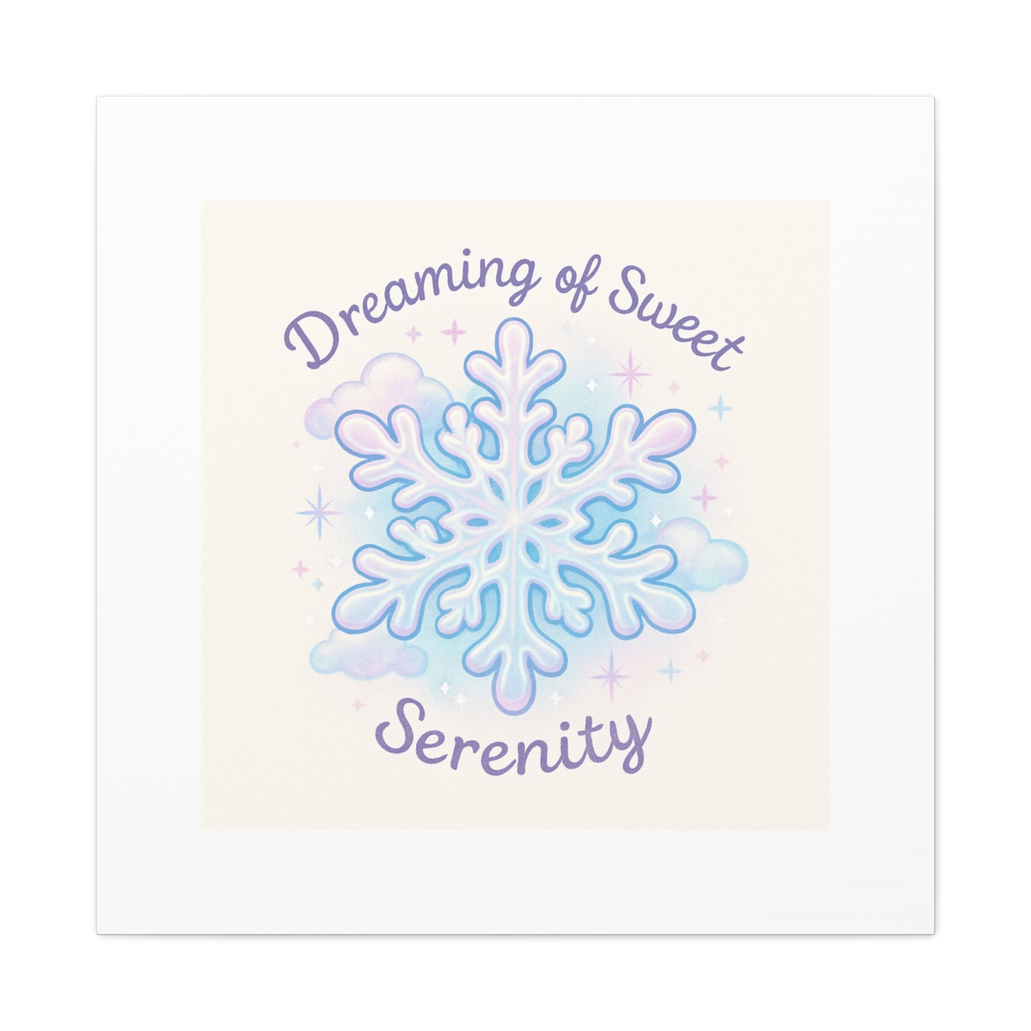 Canvas Wall Art - "Dreaming of Sweet Serenity" Snowflake Illustration