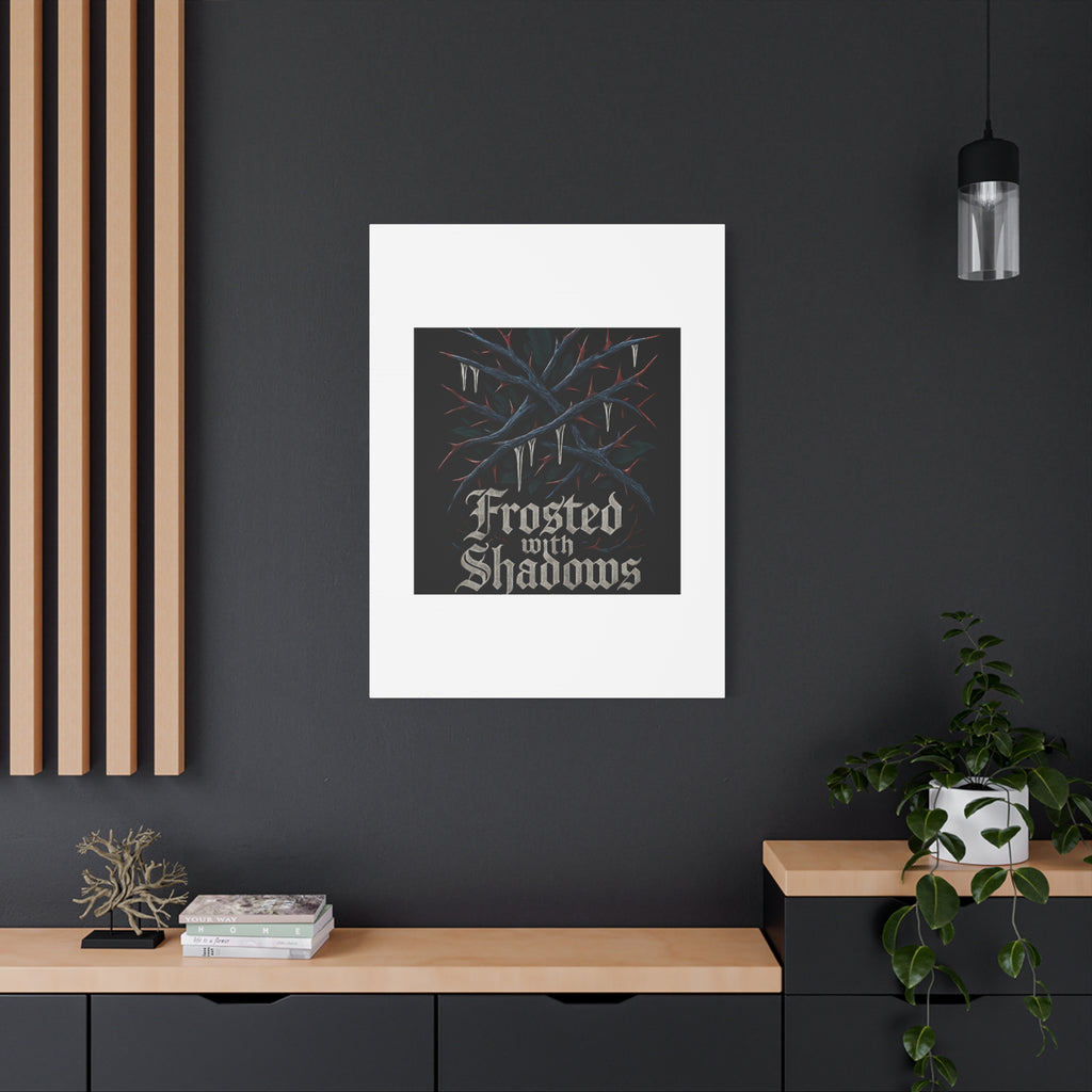 Frosted With Shadows Canvas Art — Gothic Winter Icicle Wall Decor