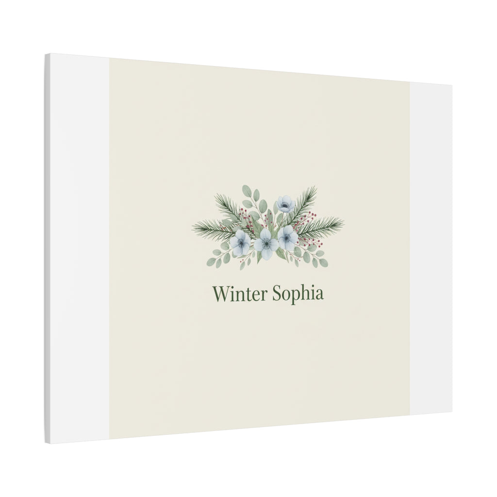 Winter floral wreath Canvas, pine branch botanical art | Minimal winter florals