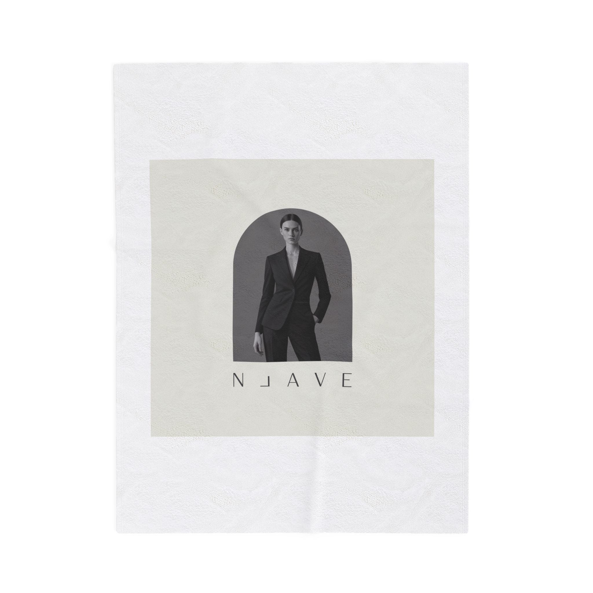 Minimal Monochrome Portrait Velveteen Plush Blanket | Tonal Loungewear Aesthetic