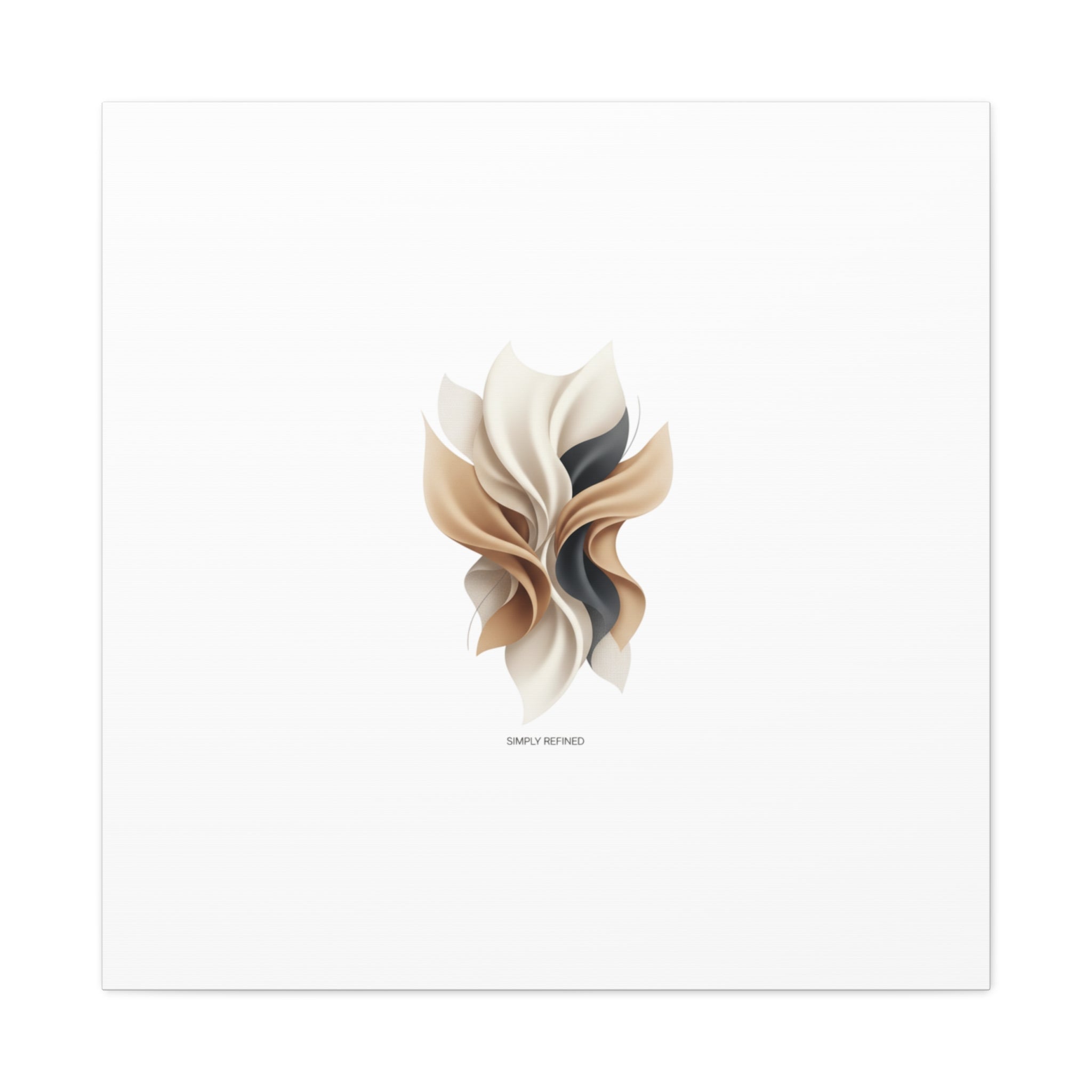 Neutral Abstract Bloom Canvas, Matte Stretched Canvas | Quiet Luxury, Minimalist Wall Art