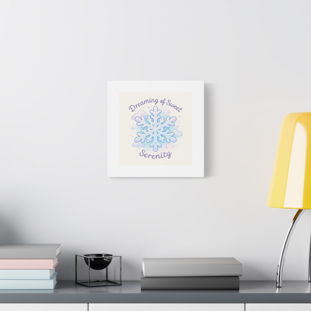Canvas Wall Art - "Dreaming of Sweet Serenity" Snowflake Illustration